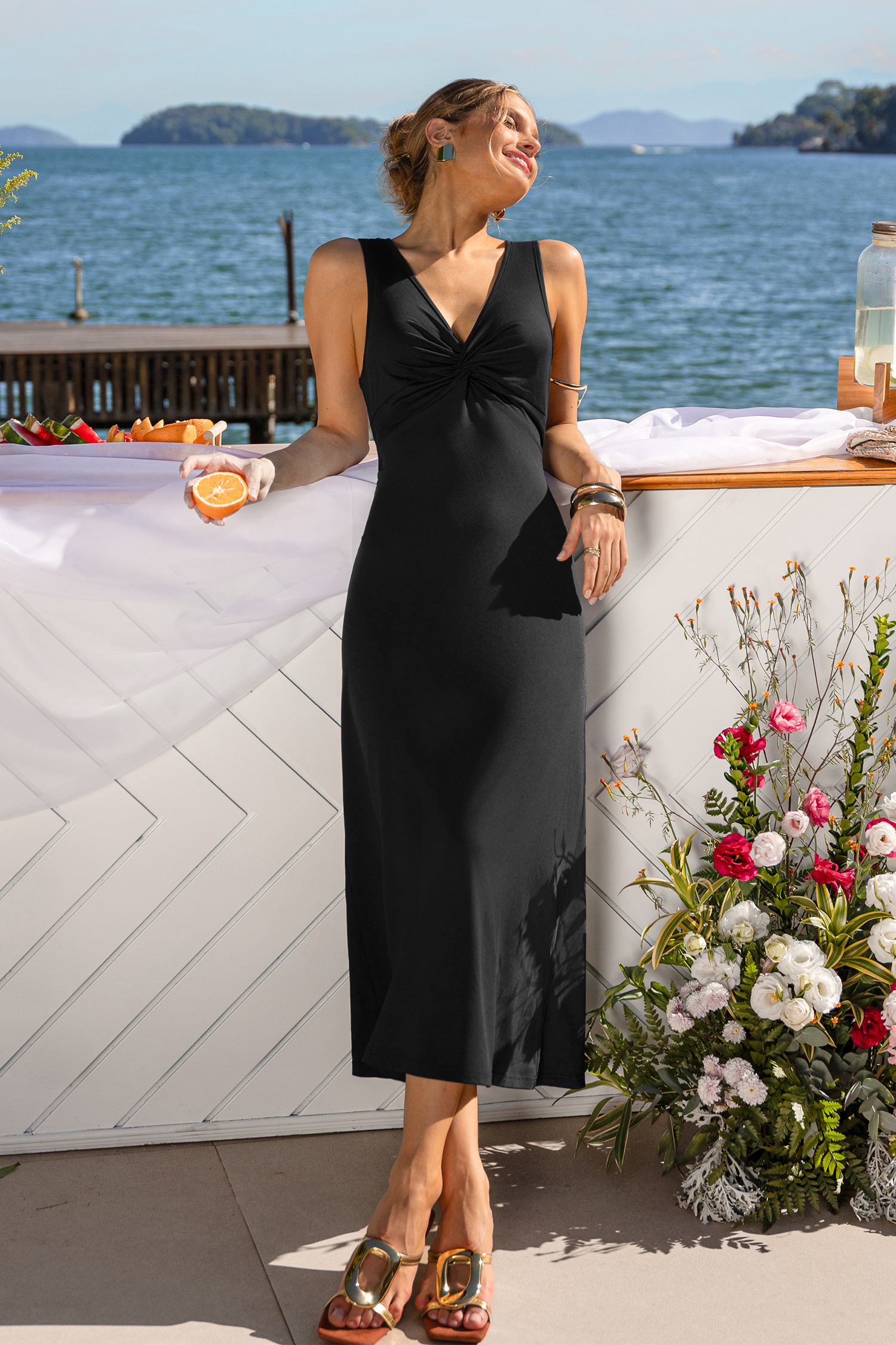 Runway Black Midi Dress