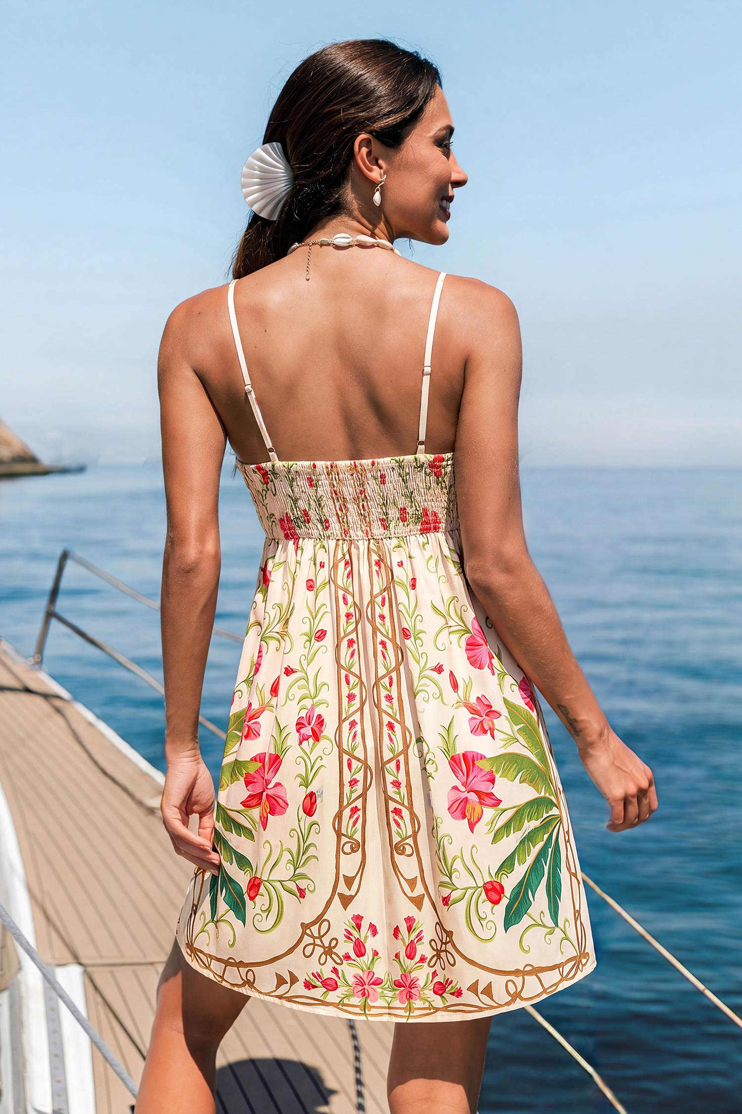 Fantastische mini-jurk met bloemenprint