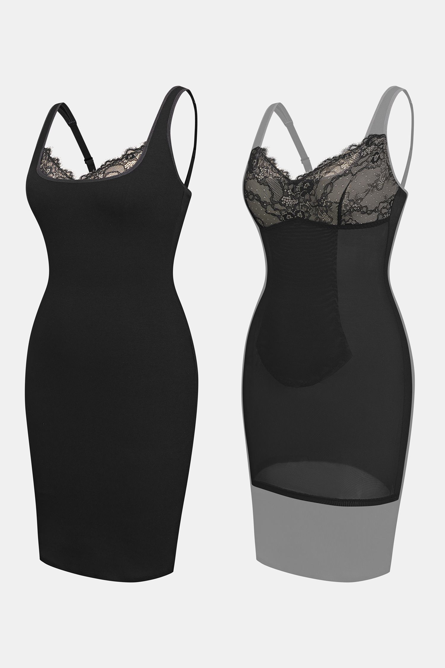 Sculpted Situation Black Shapewear Midi Dress