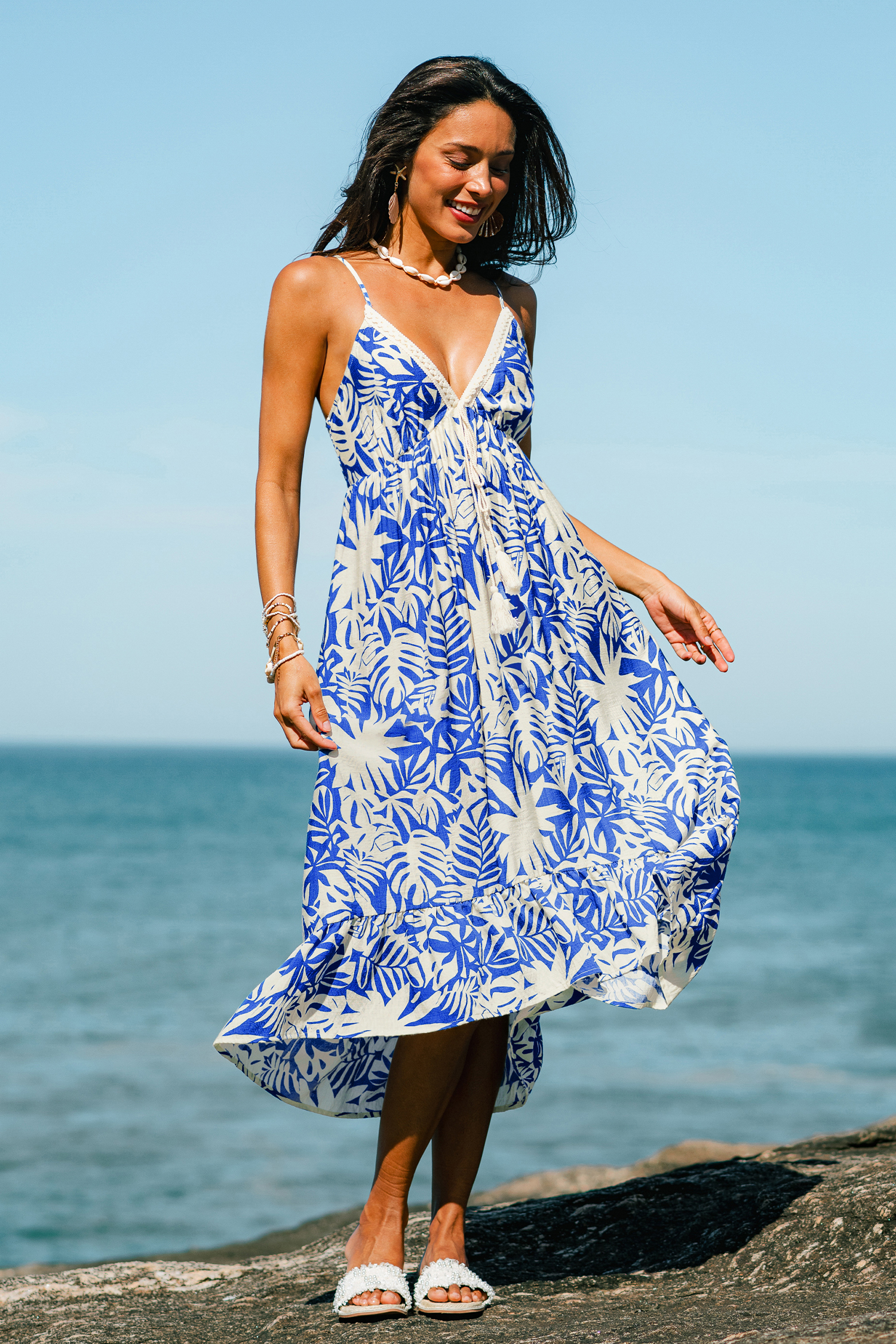 Baja Bound Tropische Midi Jurk