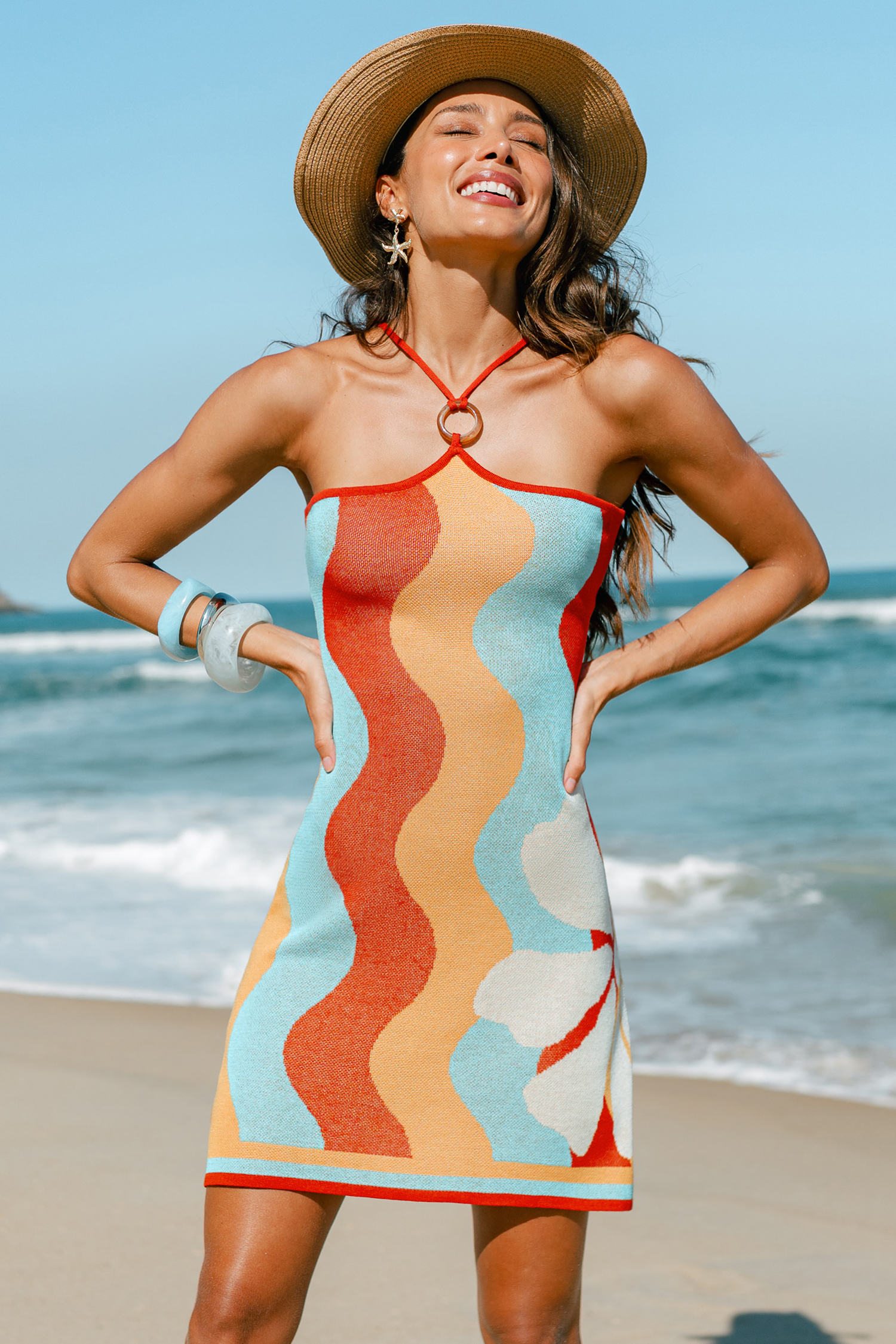 Coastal Highway Abstract Mini Dress
