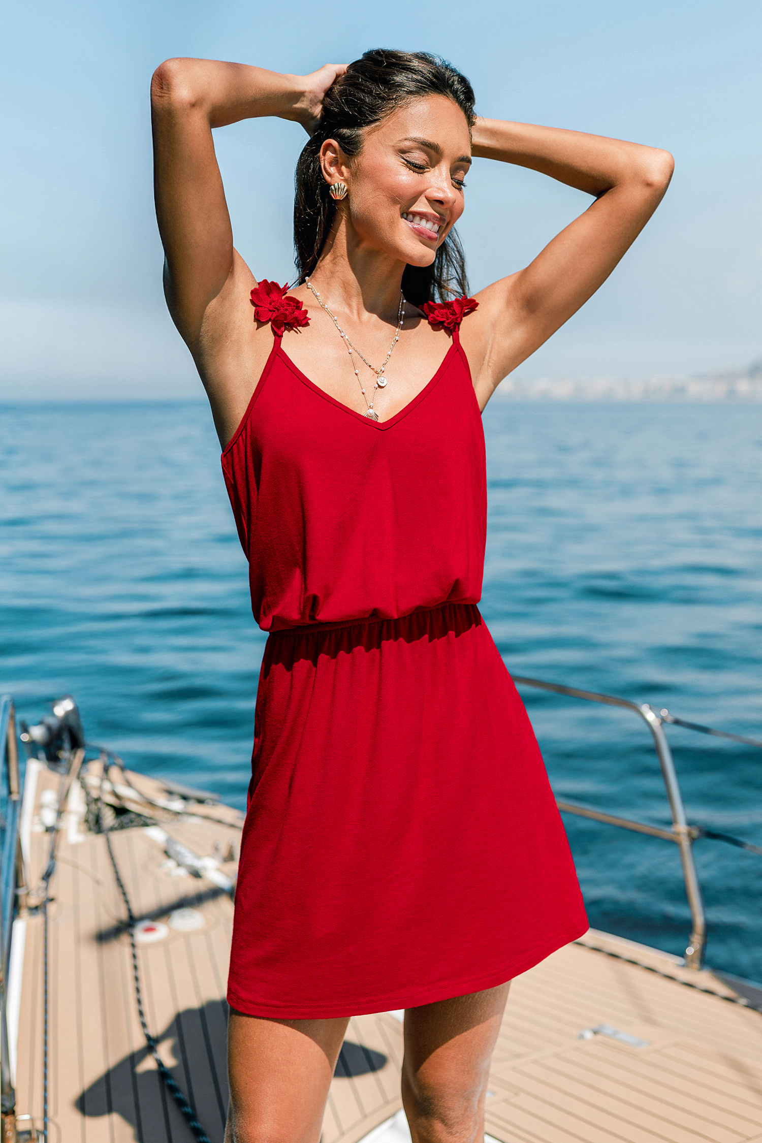 Super Bloom Red Mini Dress