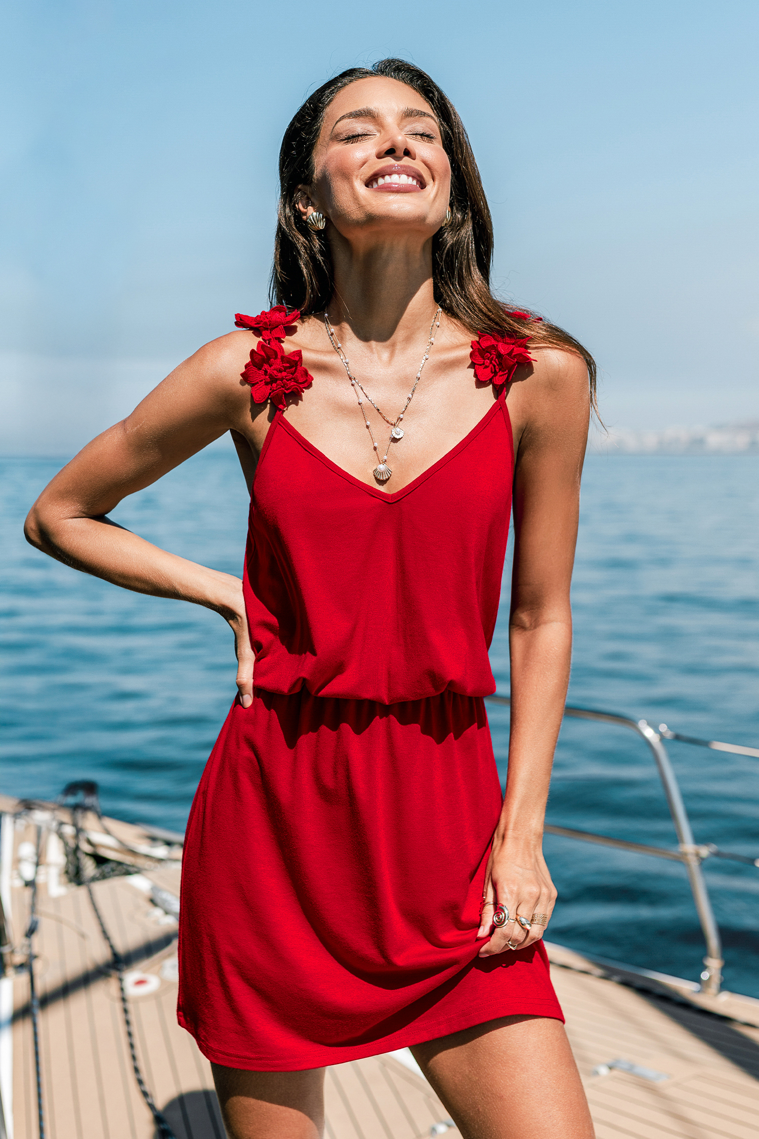 Super Bloom Red Mini Dress