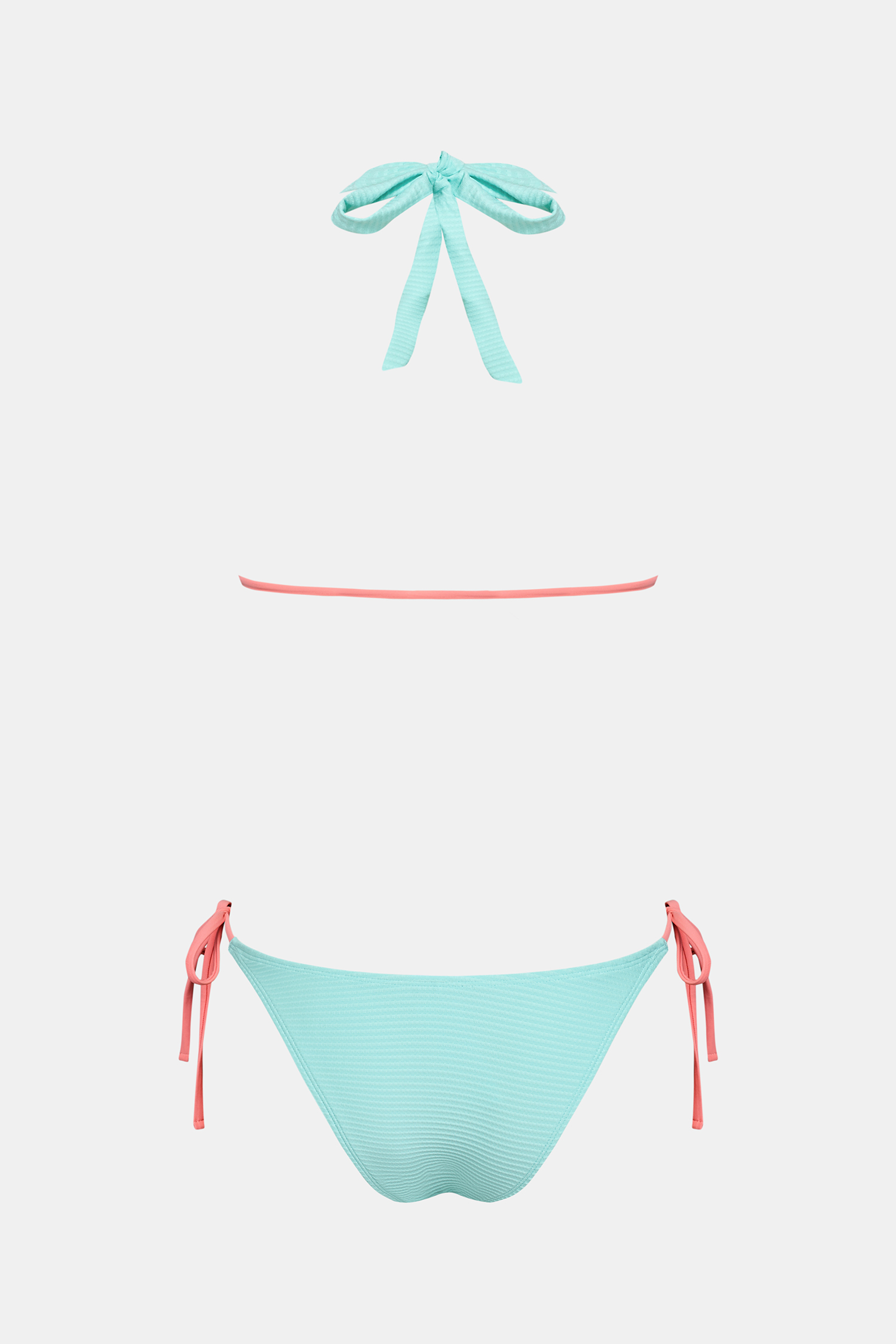 Bikini bleu plongeant licou