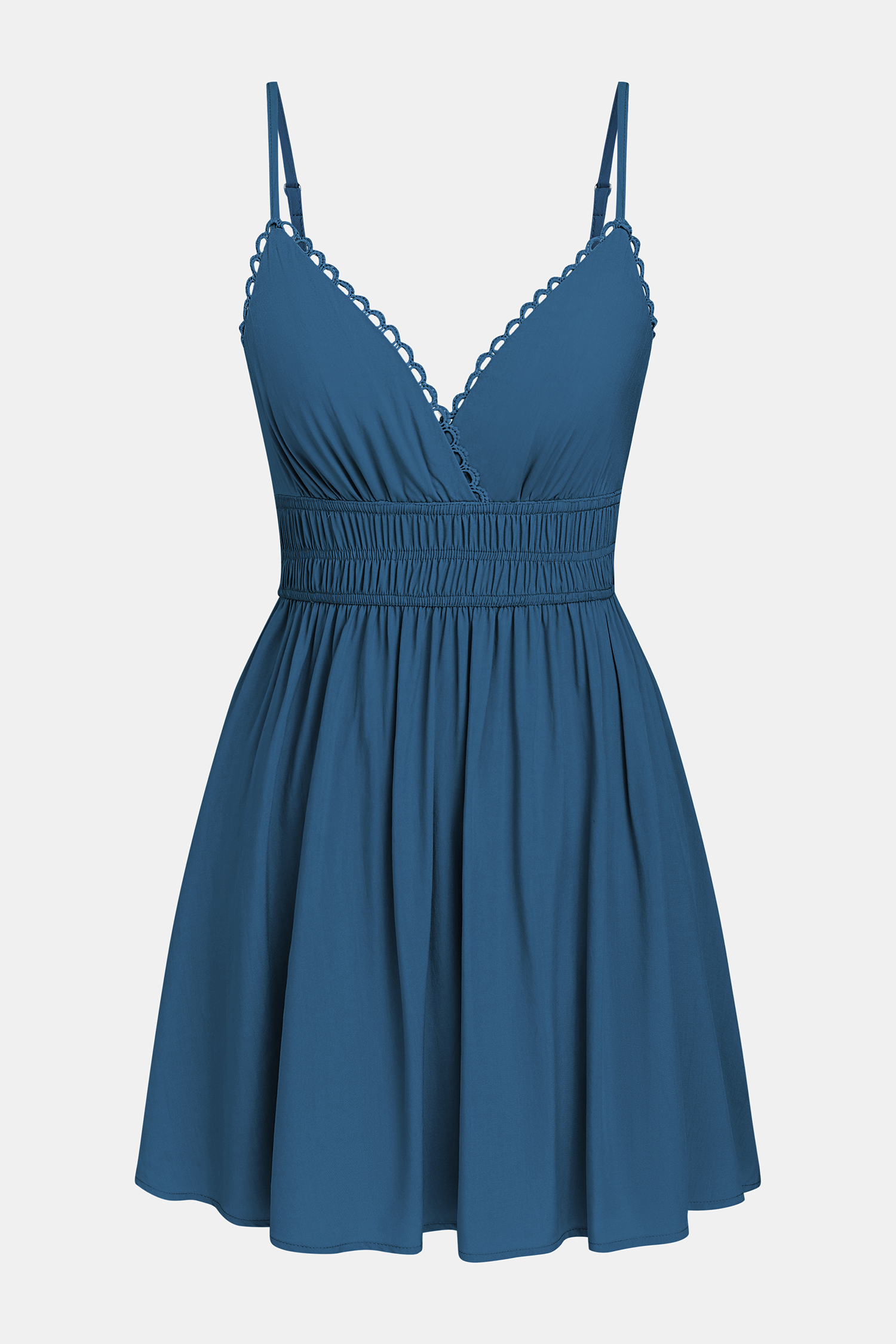 Vestido corto azul después del espectáculo