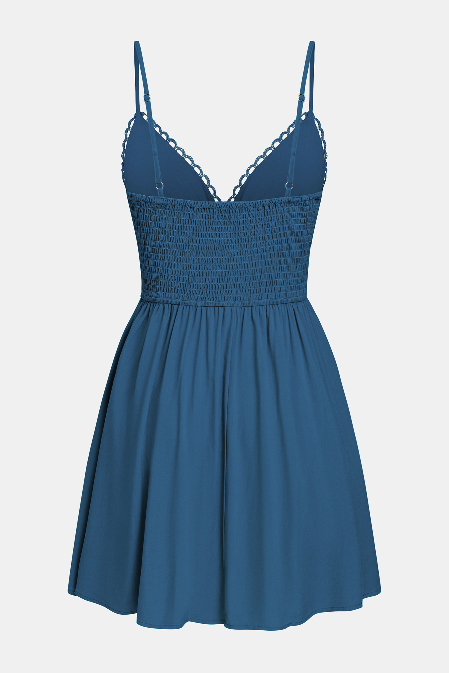 Vestido corto azul después del espectáculo