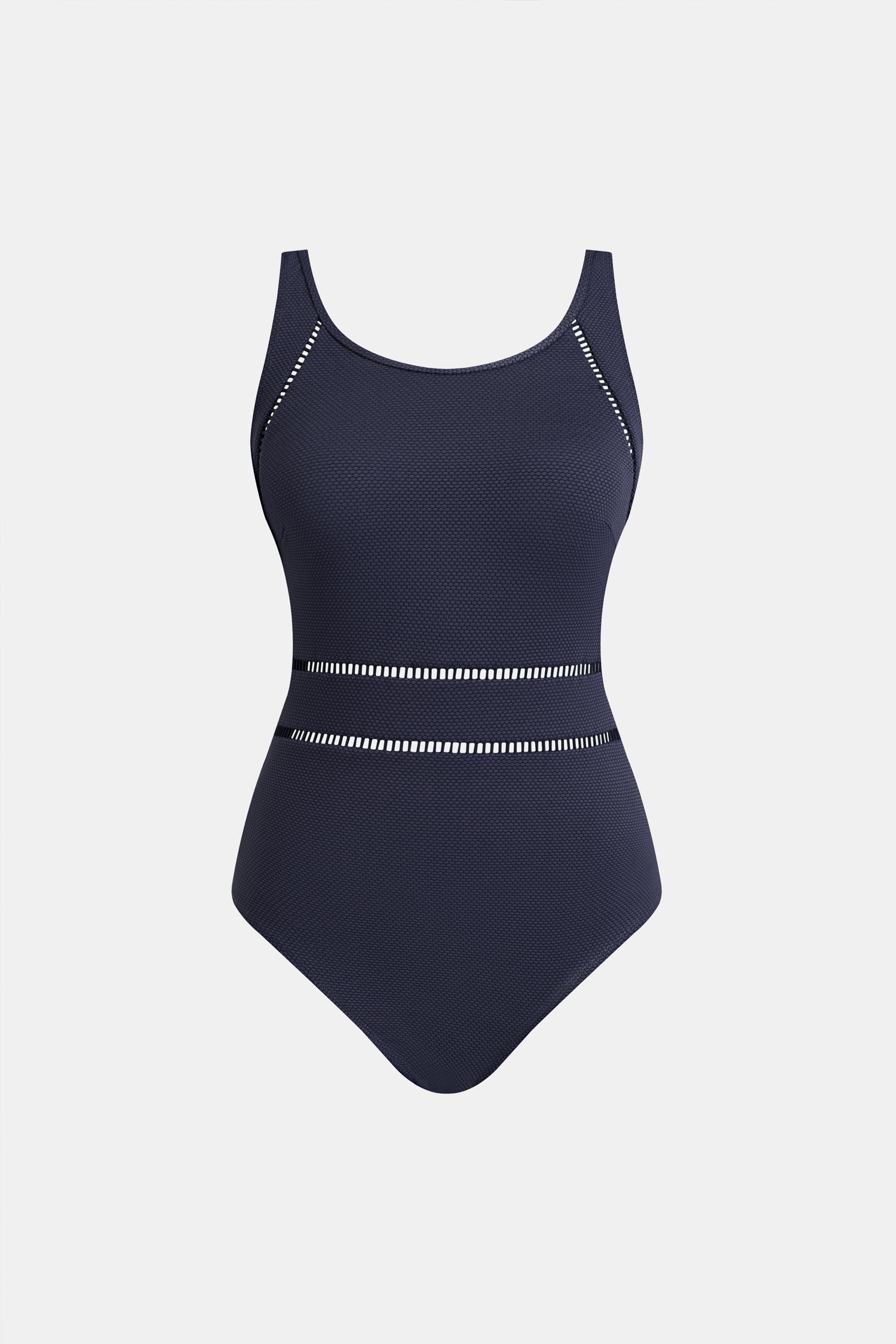 Navy Tummy Control Micro Cutout One Piece Swimsuit