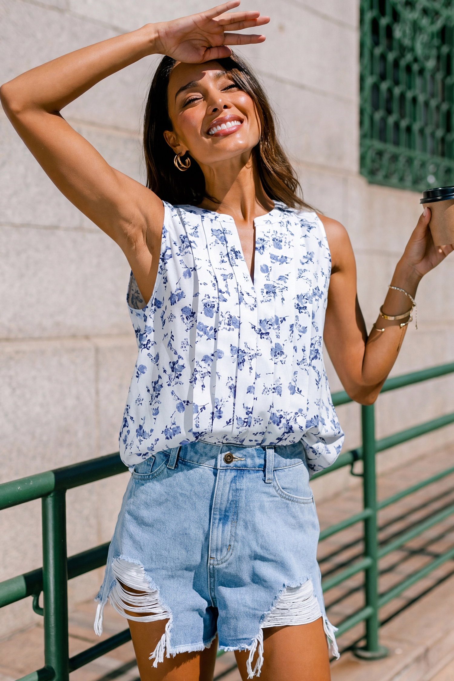 Beachside Inn Floral Top