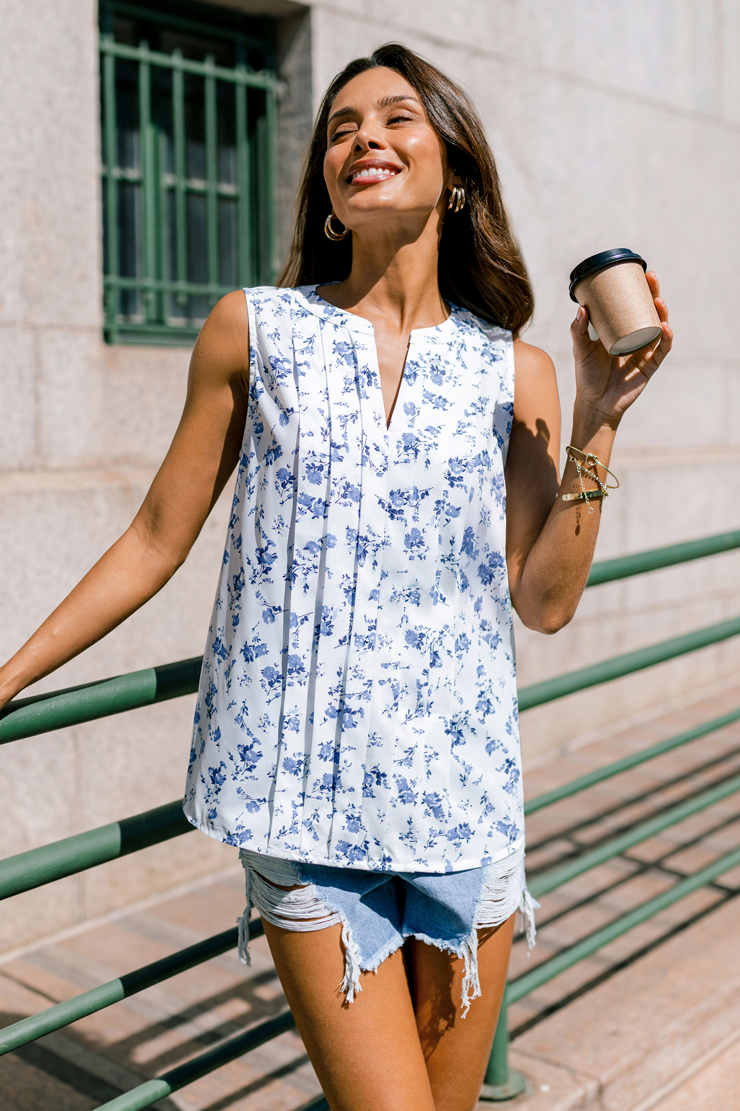Beachside Inn Floral Top
