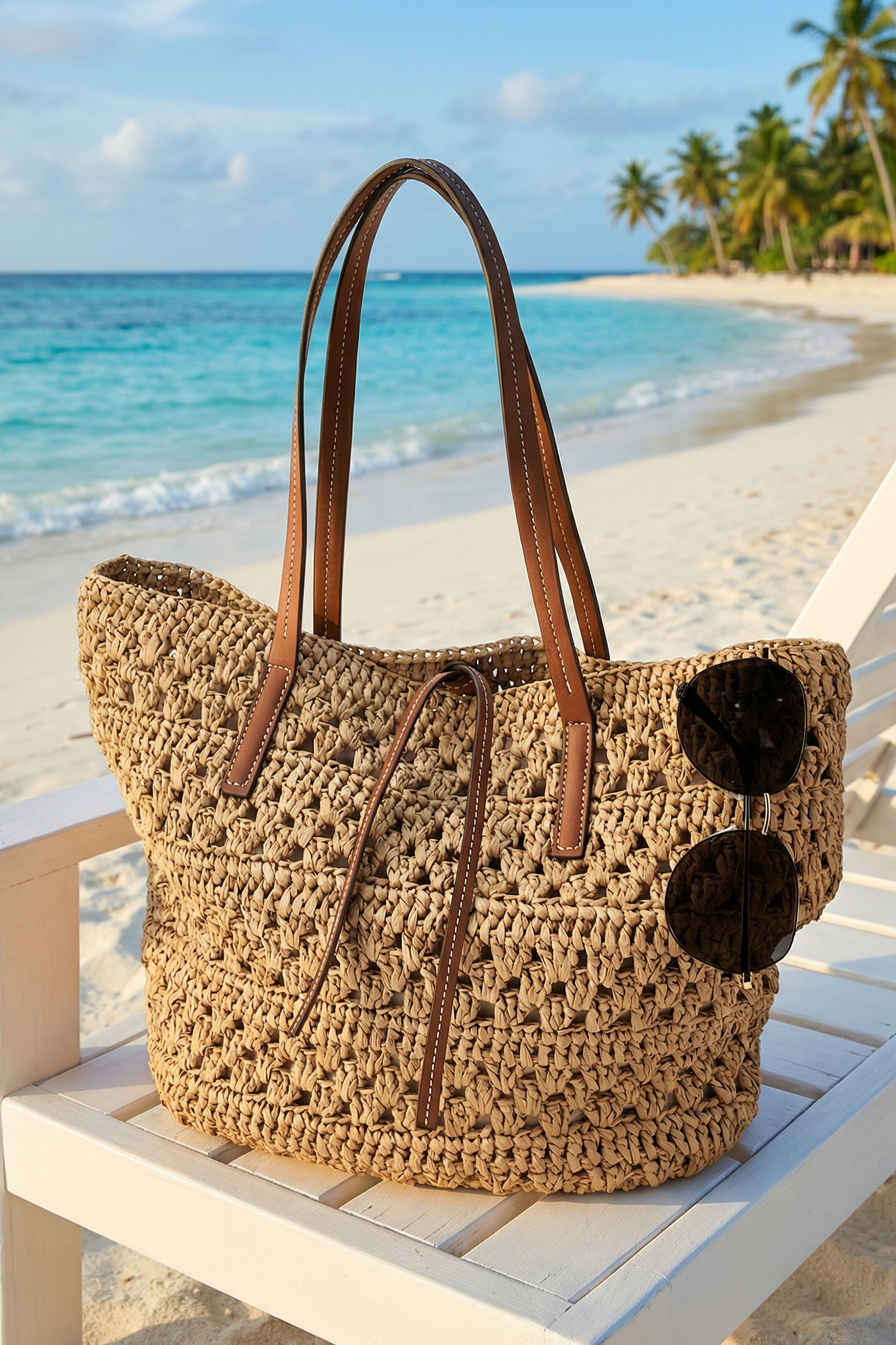 Sac en paille simili cuir