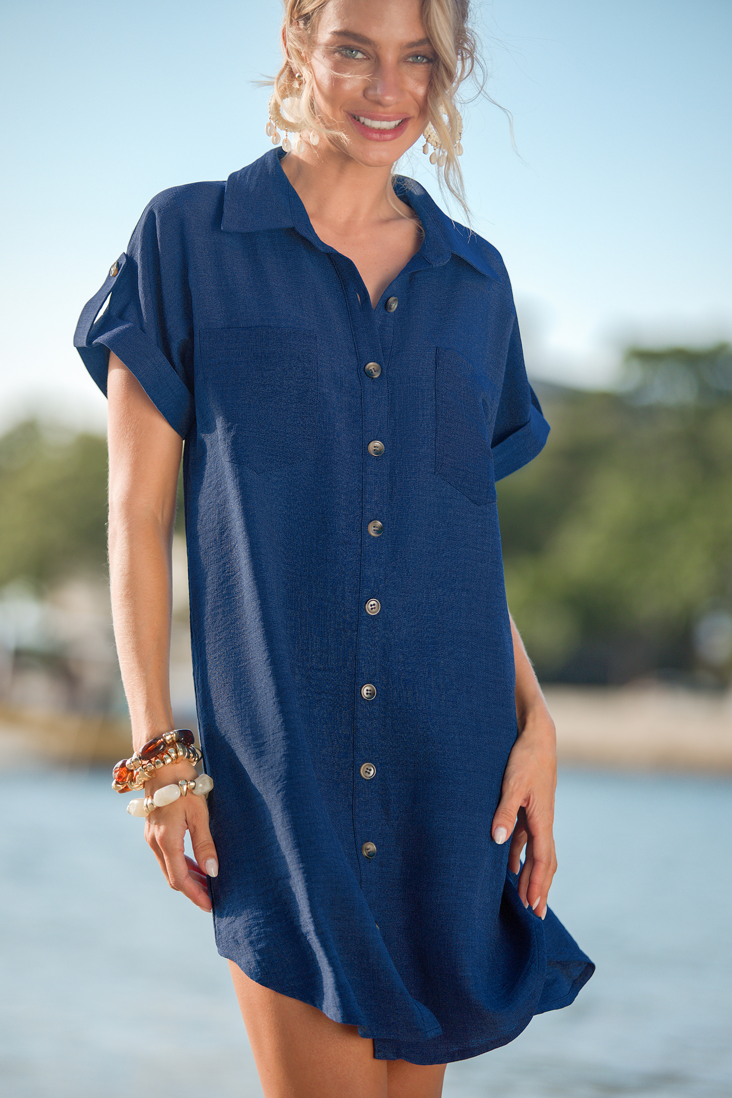 Minivestido azul para sentirse a gusto