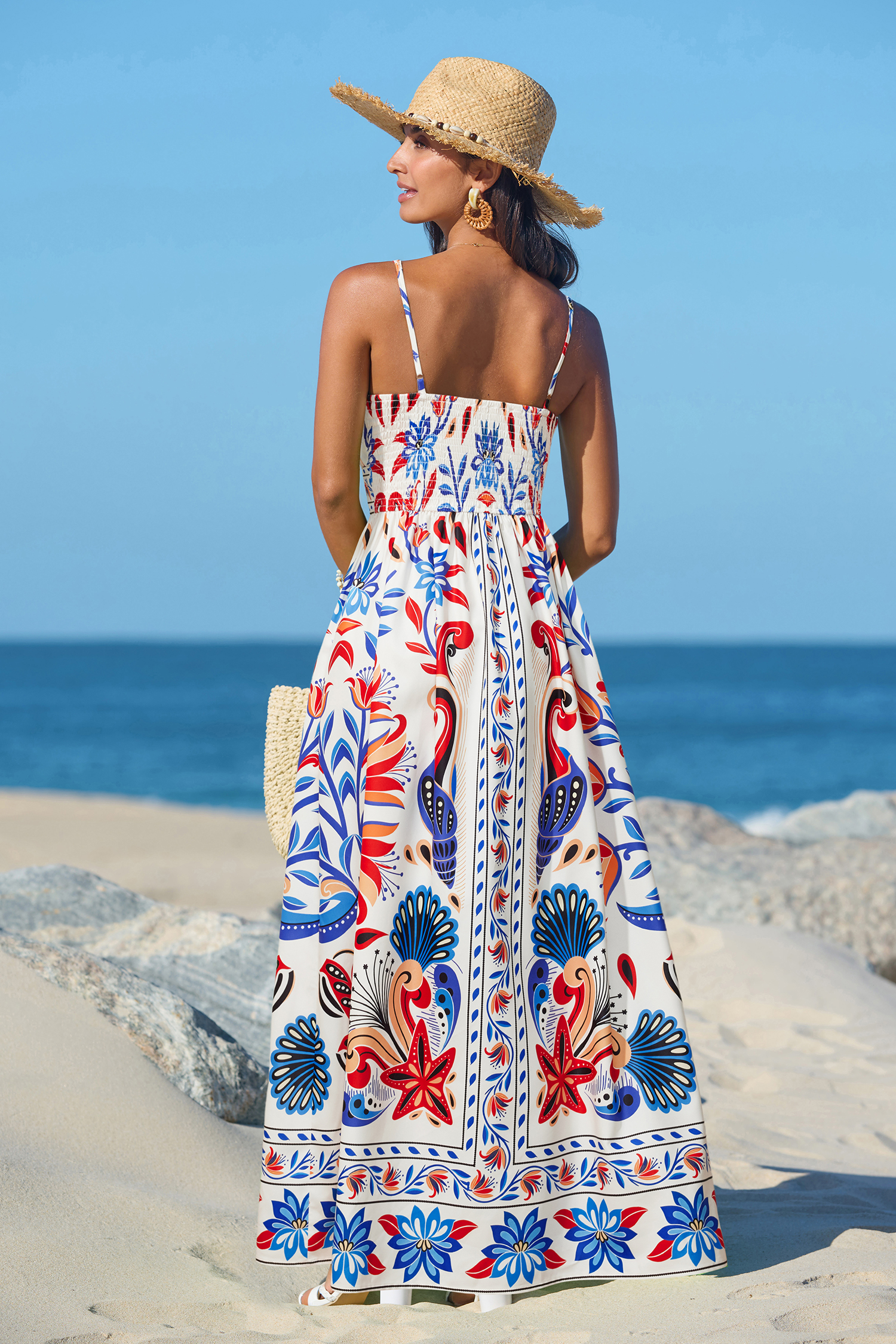Vestido largo floral floreado