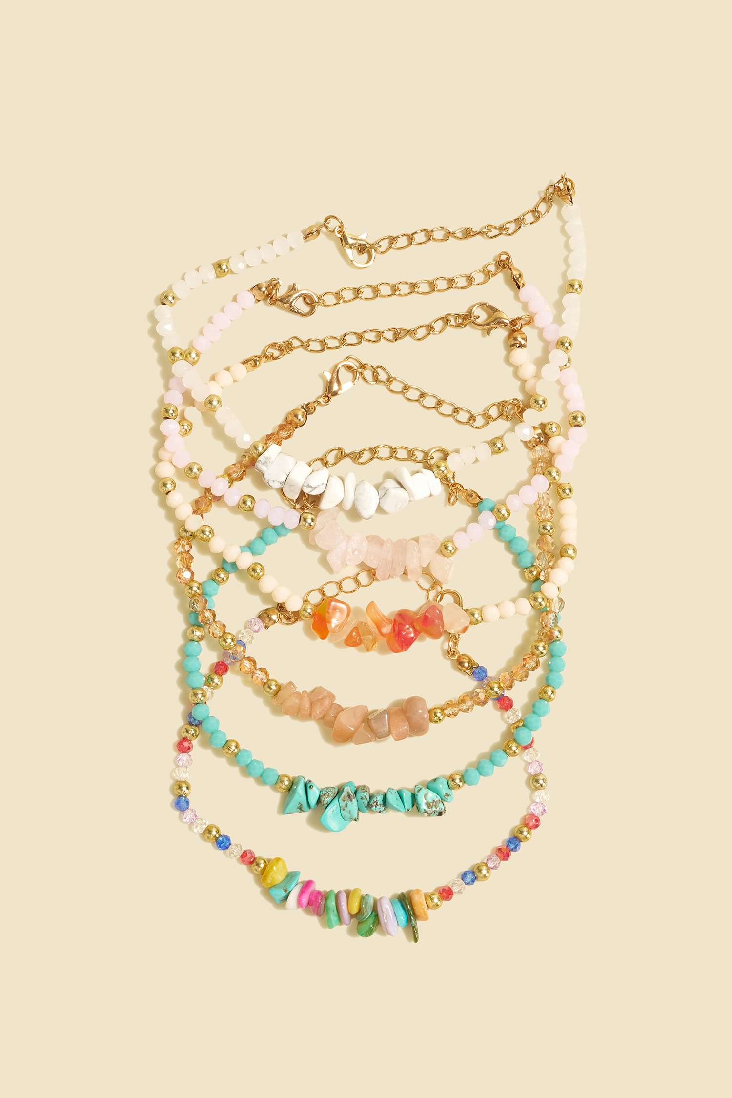 Tidal Rush Beaded Anklet Set