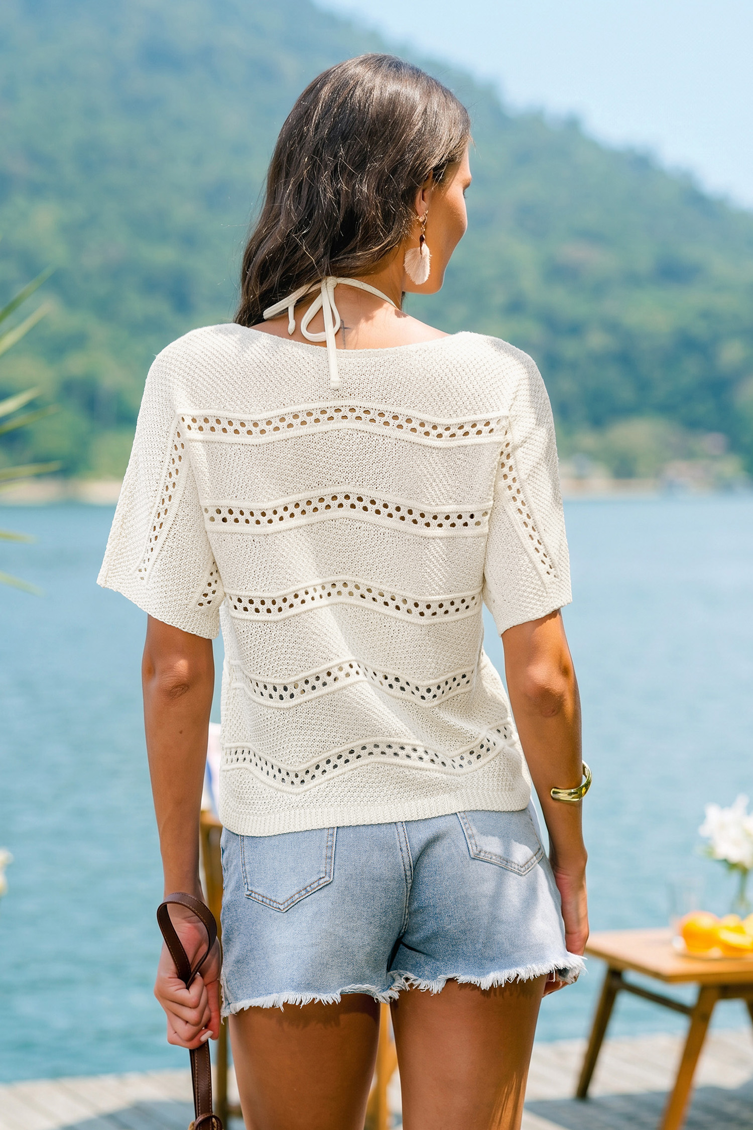 Top copricostume beige per giornate tranquille