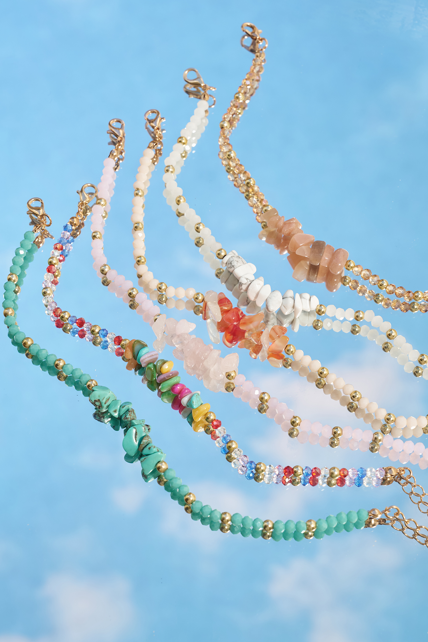 Tidal Rush Beaded Anklet Set