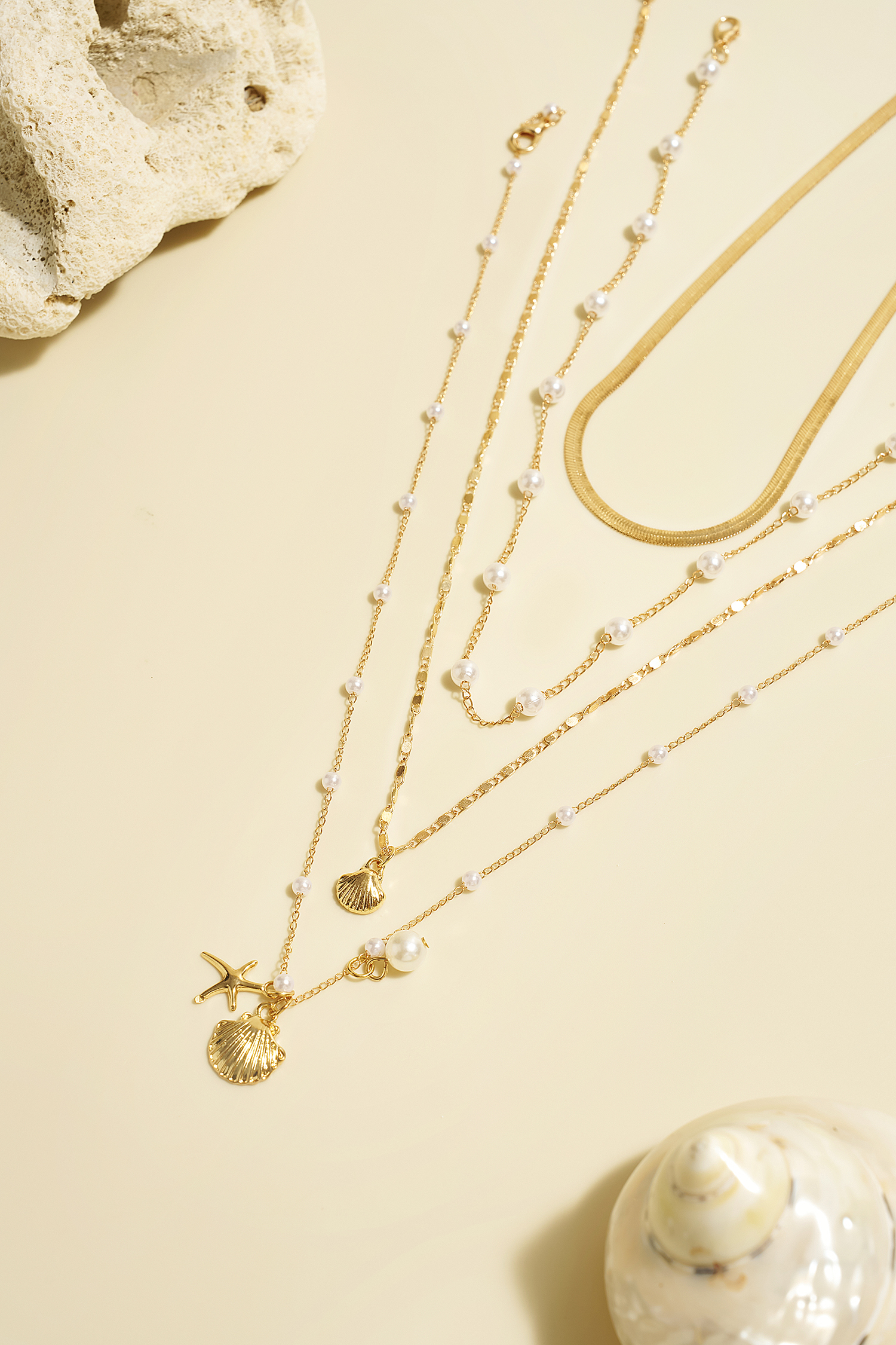 Coast Is Clear Gold-Tone Necklace Set
