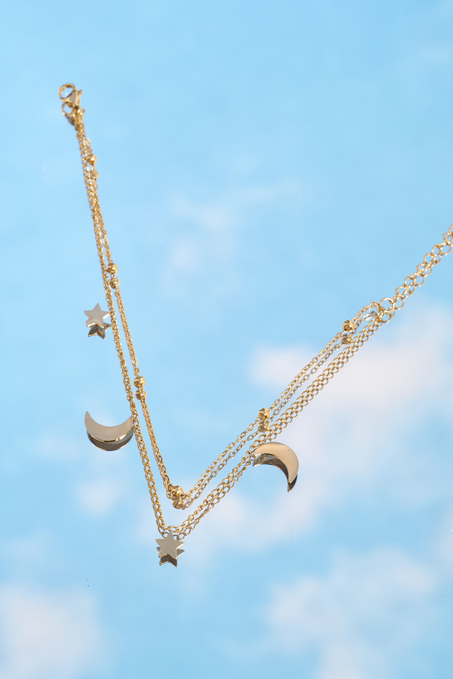 Moon & Stars Gold-Tone Anklet