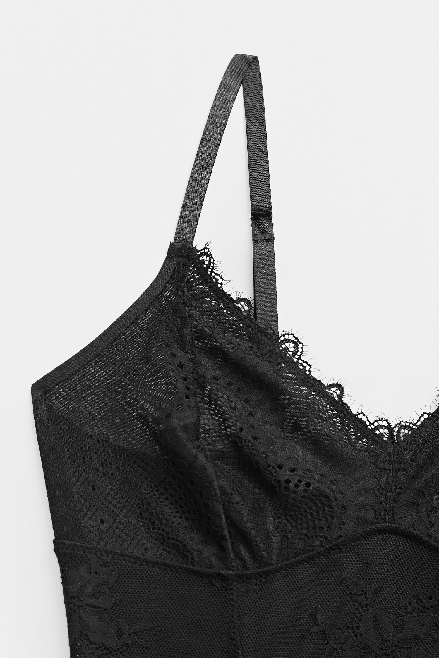 Schwarzes Shapewear-Bügel-Minikleid aus Spitze