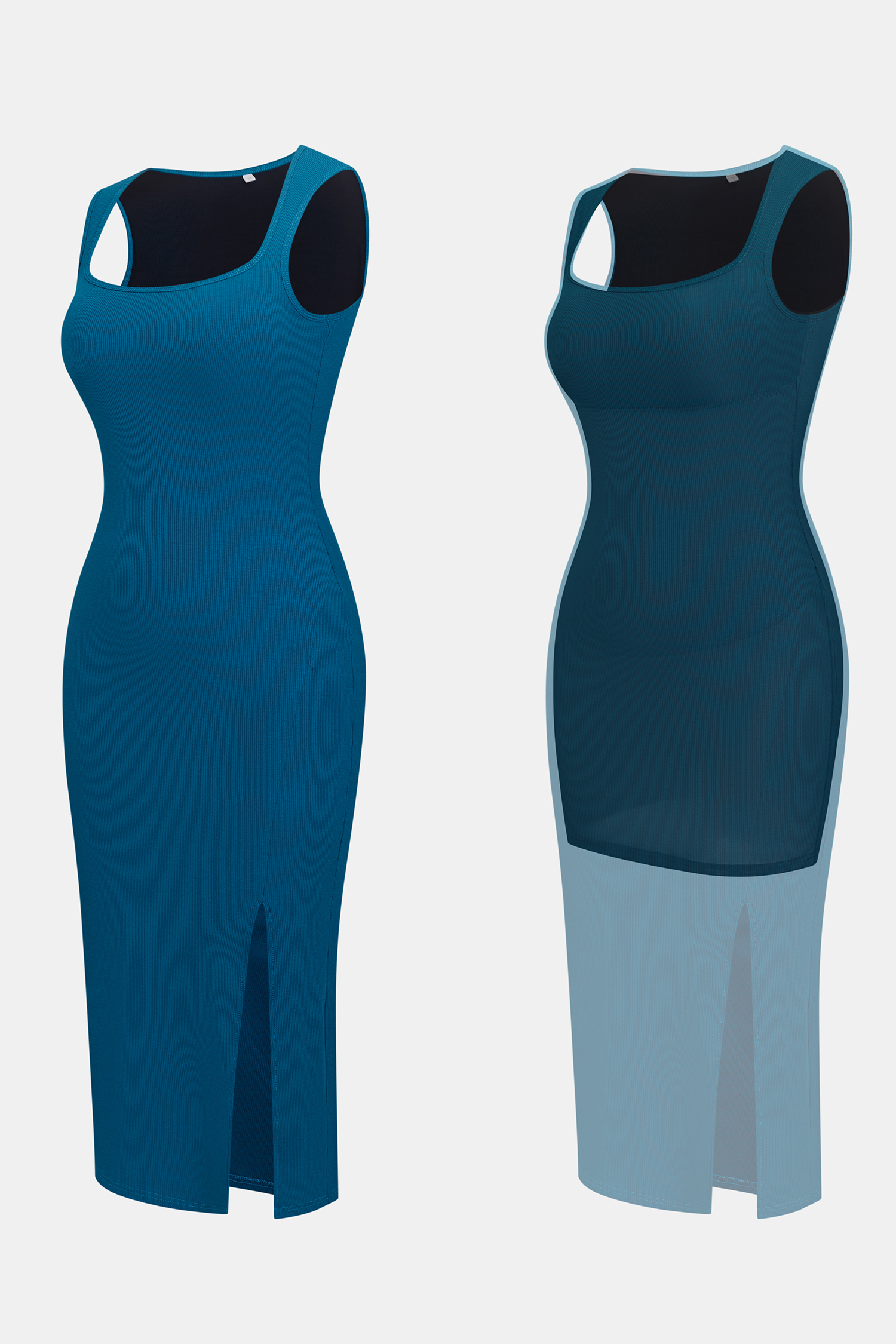 Evening Plans Aqua Midi Dress