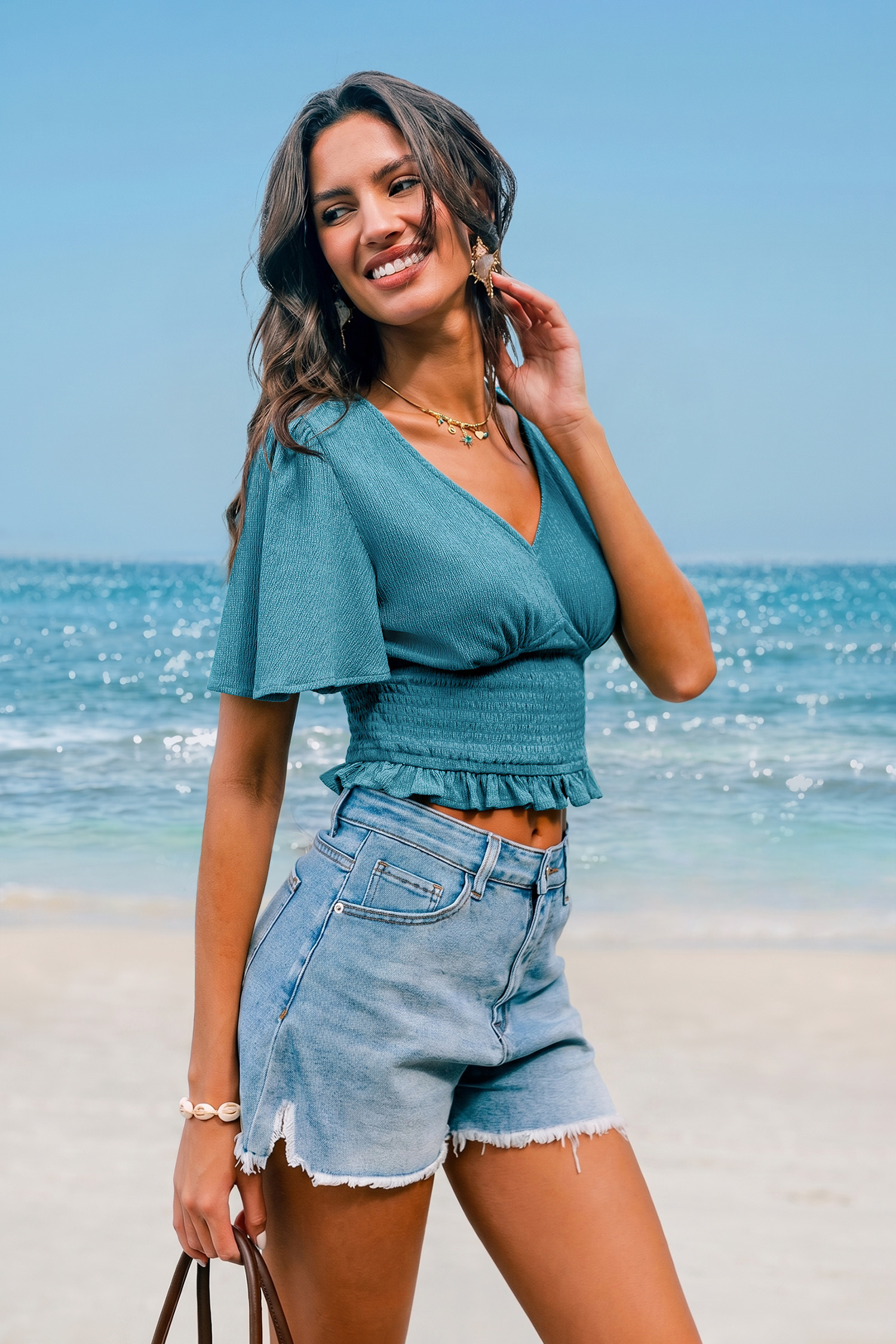 Weekend Agenda Blue Top