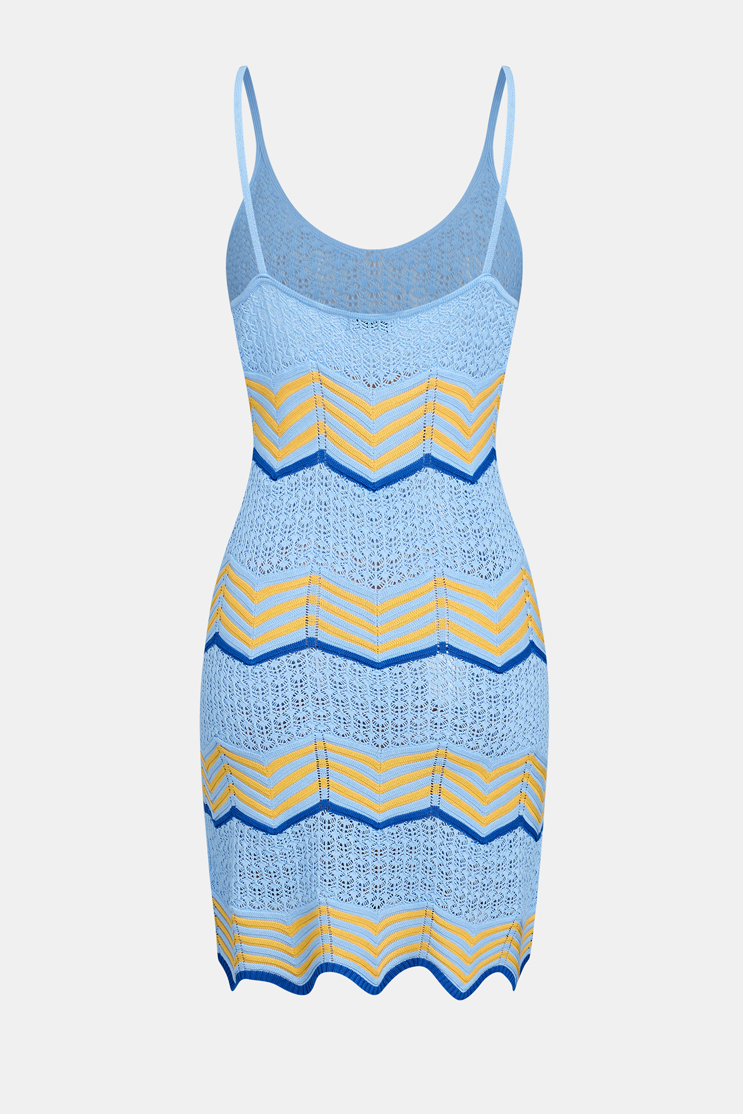 Robe cover up courte chevron à col scoop