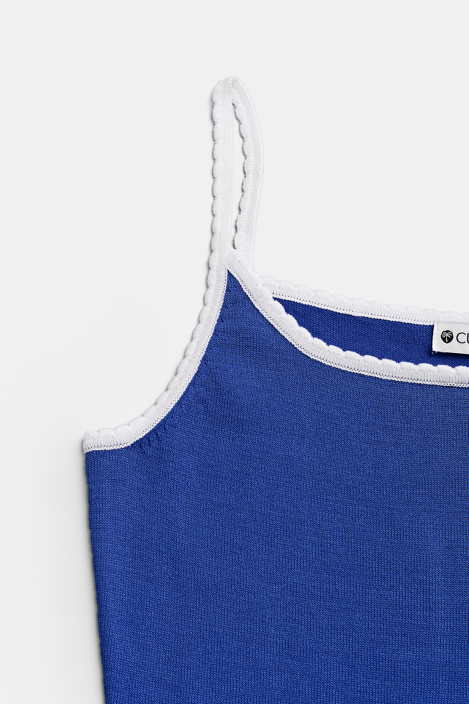 Königsblaues Farbblock Mini-Strandkleid mit U-Ausschnitt
