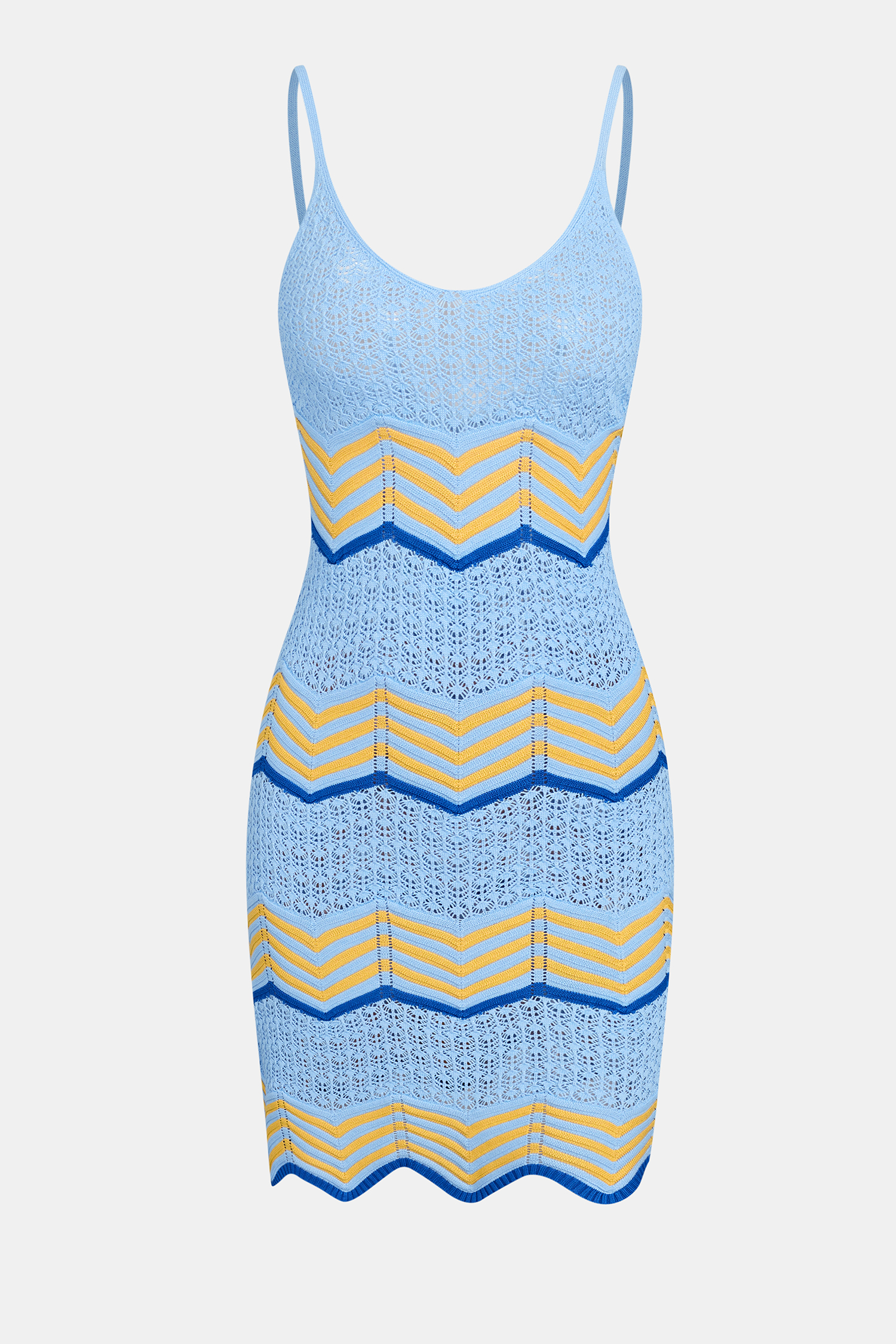 Robe cover up courte chevron à col scoop