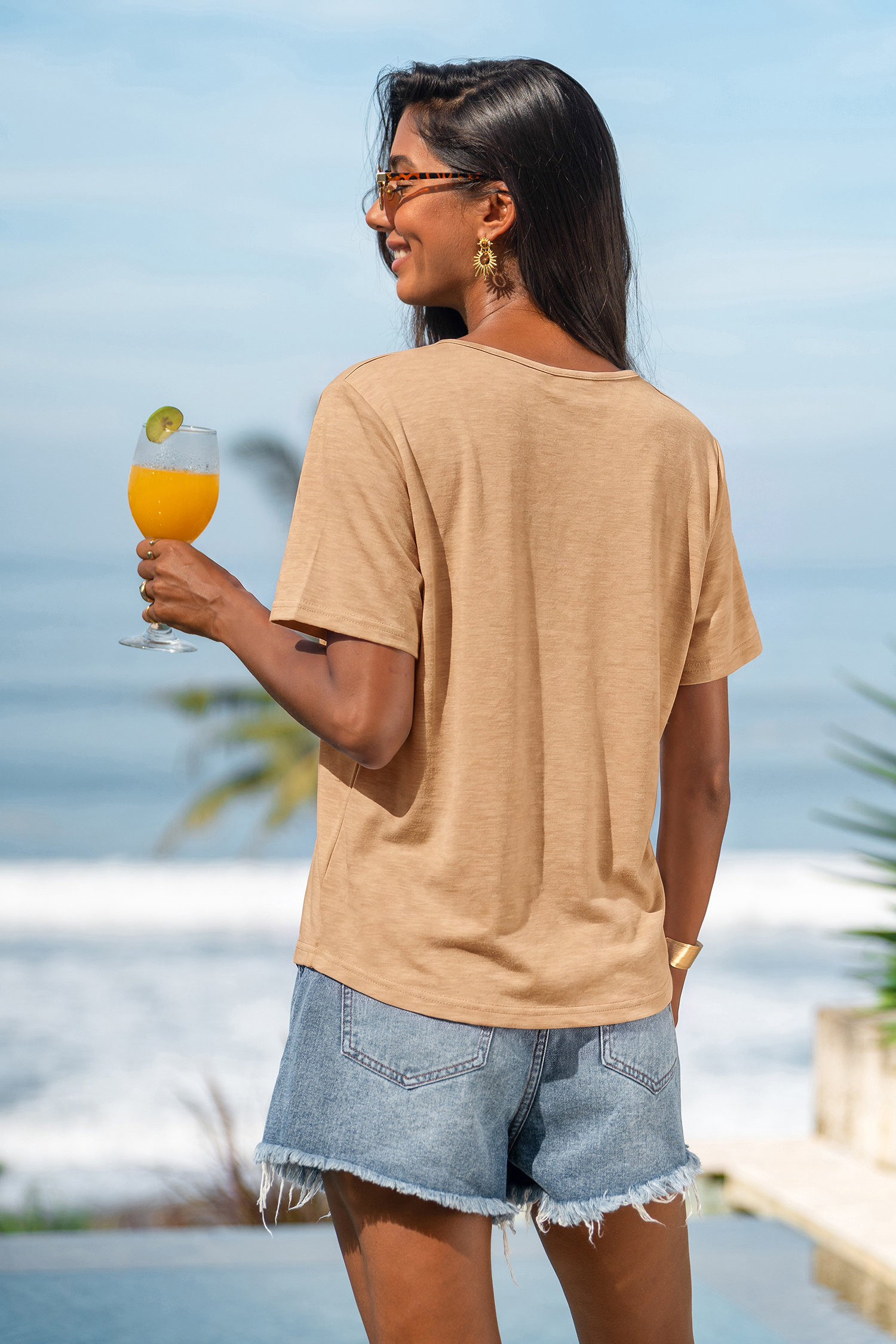 Tropical Staycation Camel Top