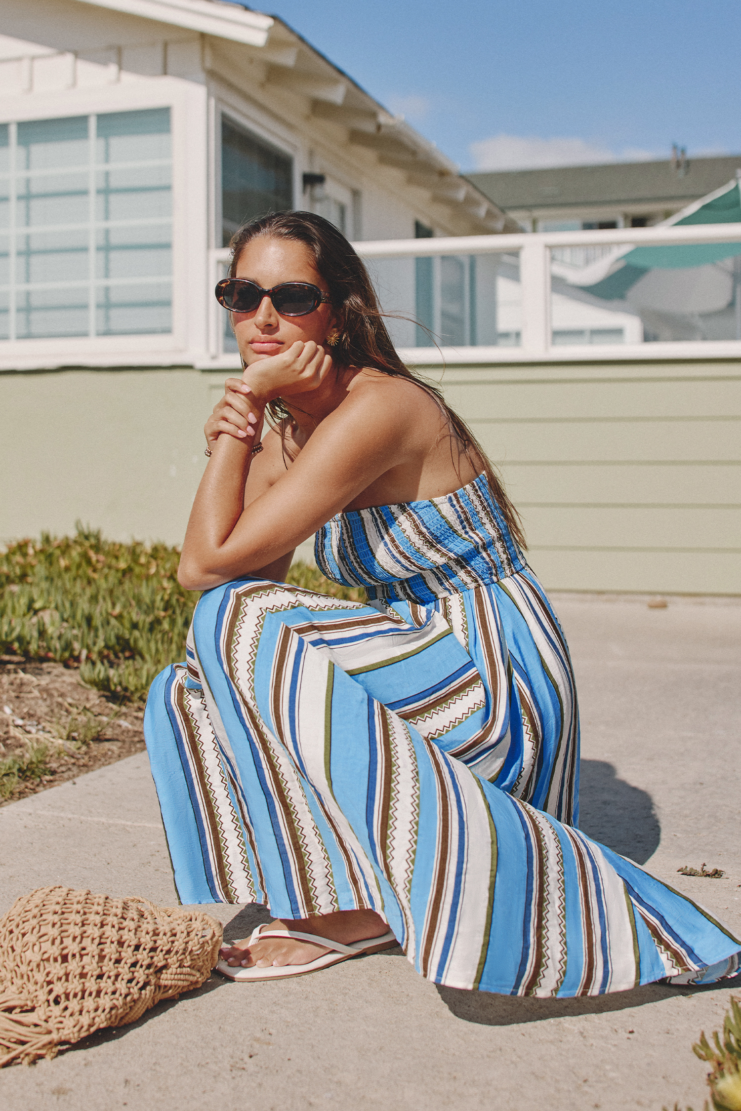 Seaside Picnic Striped Maxi Dress
