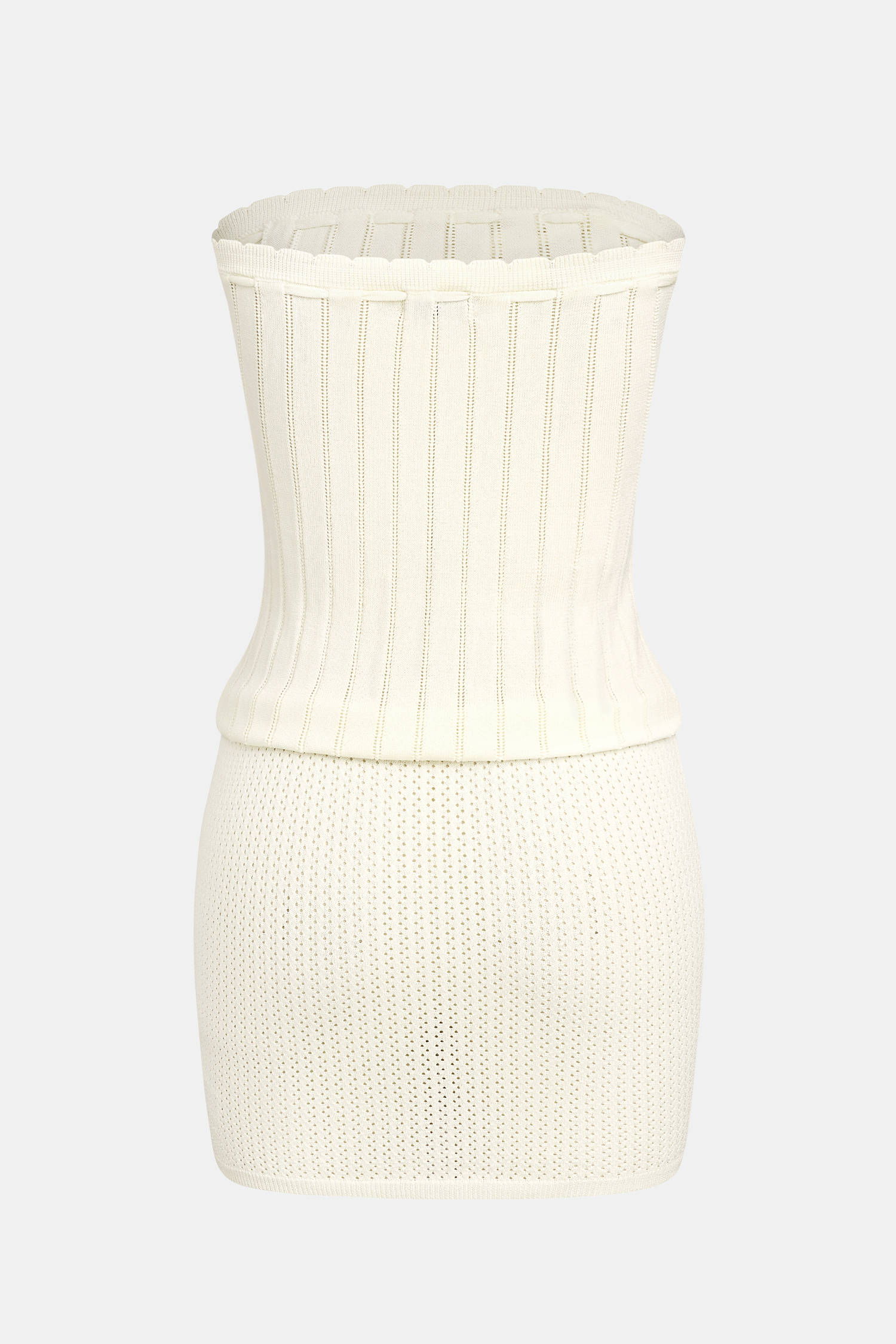 Robe cover up courte blanche moulante à col droit