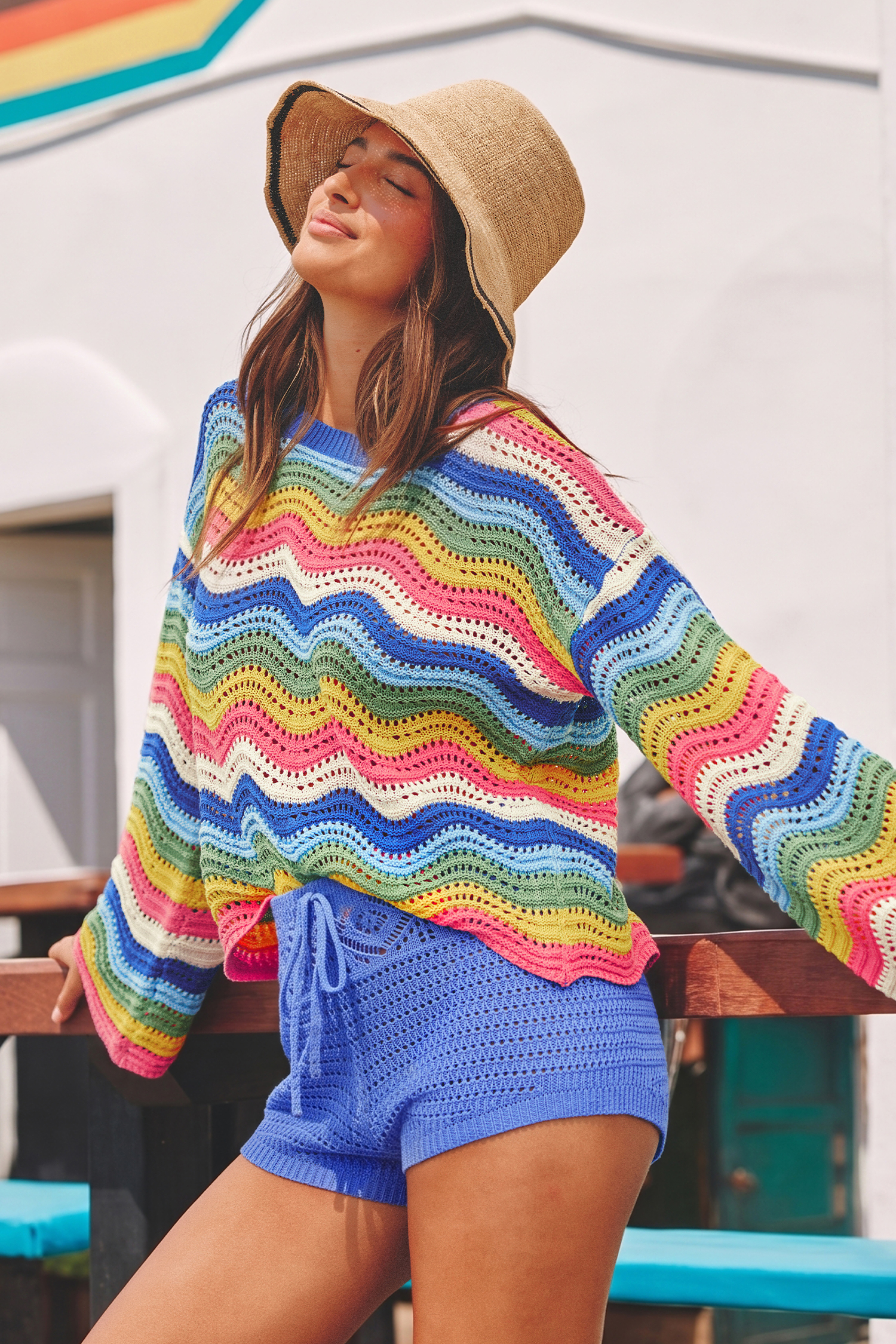When in Paradise Blue Cover-Up Shorts