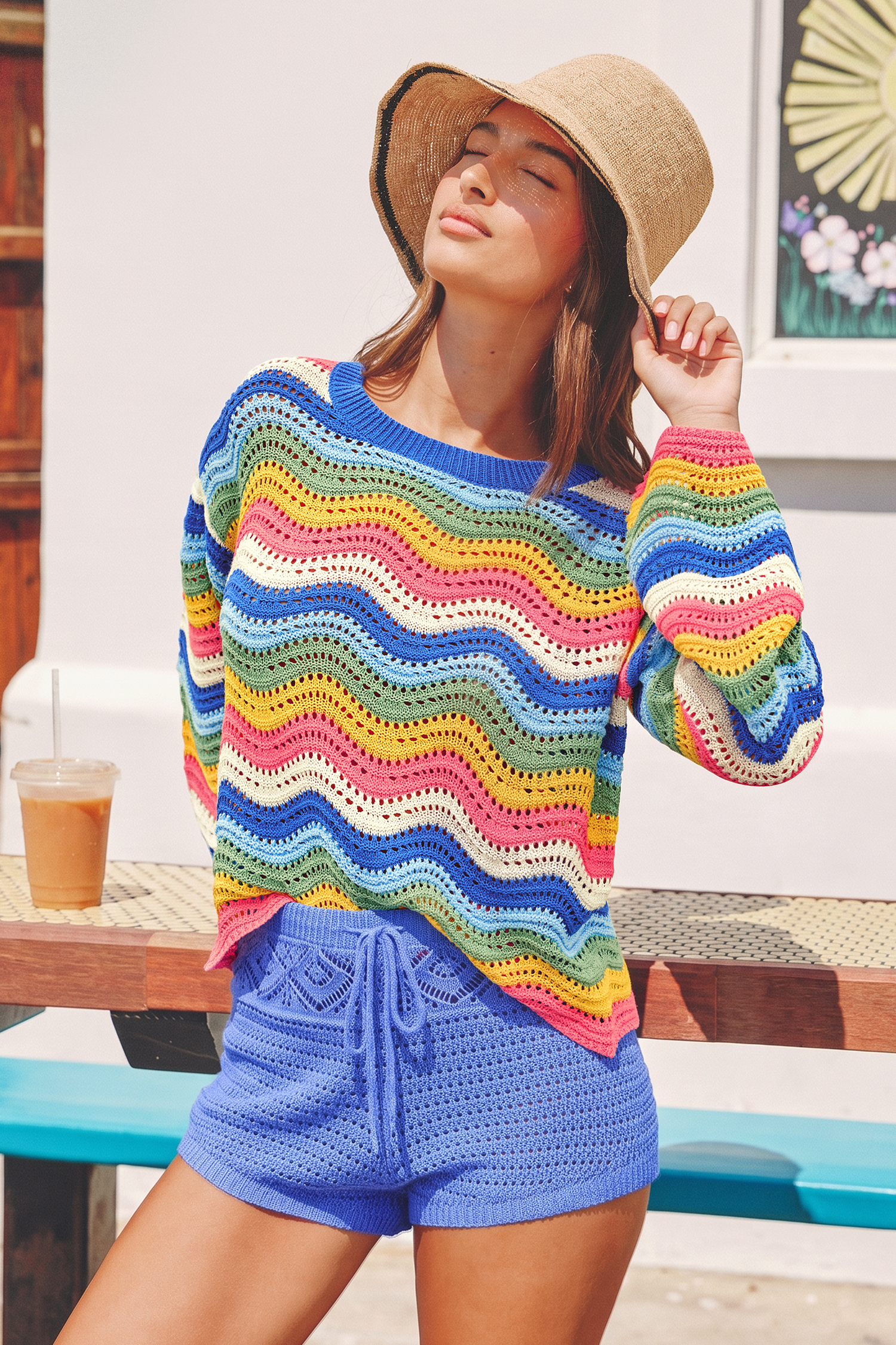 When in Paradise Blue Cover-Up Shorts