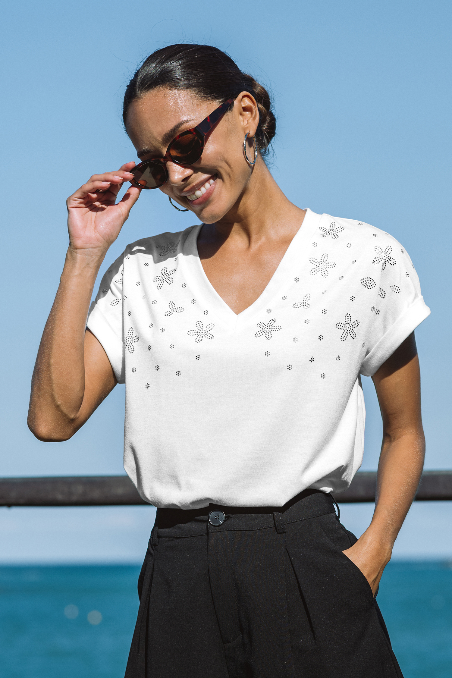 New Spin White Tee