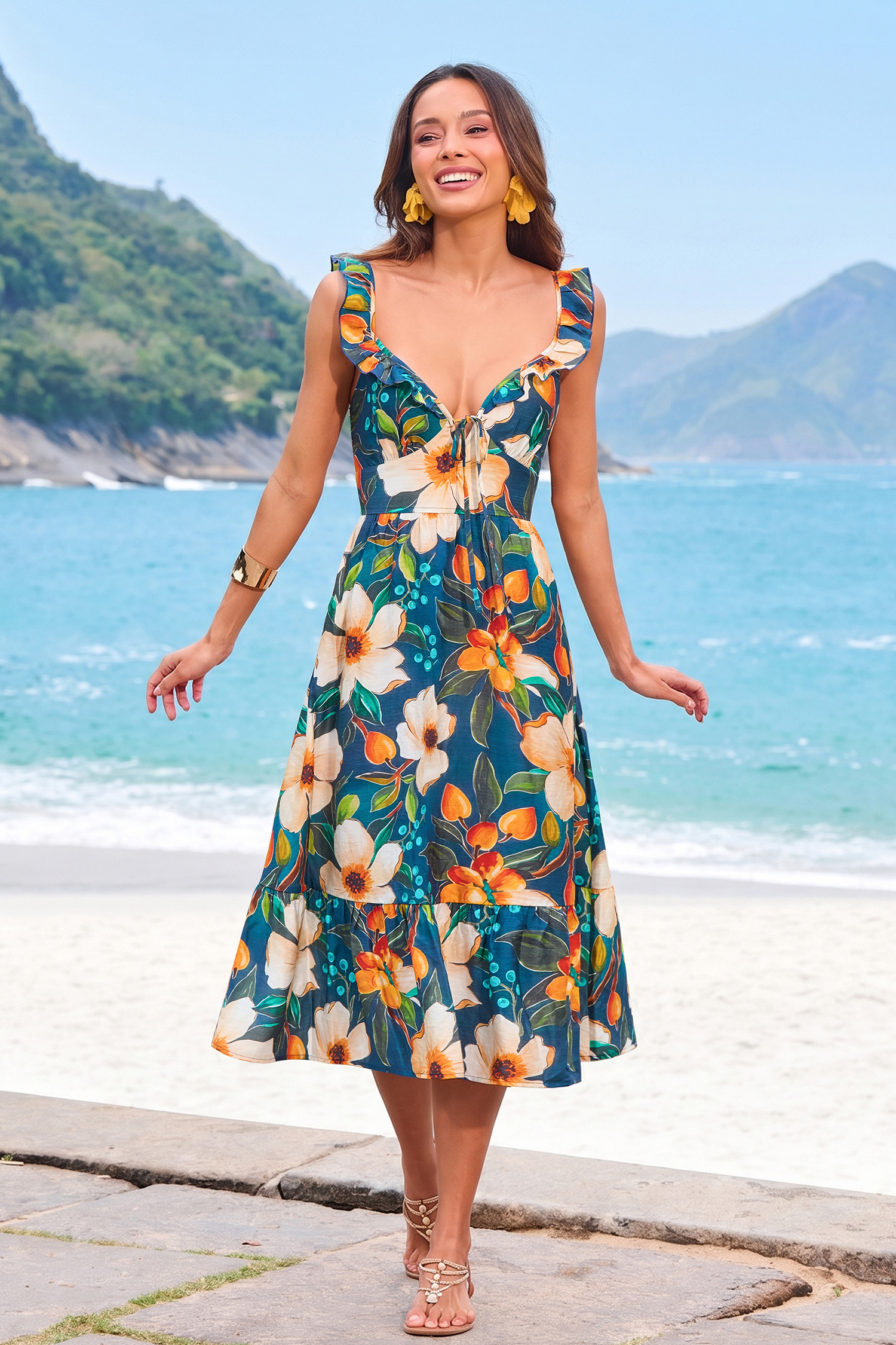 Wild Romance Floral Midi Dress