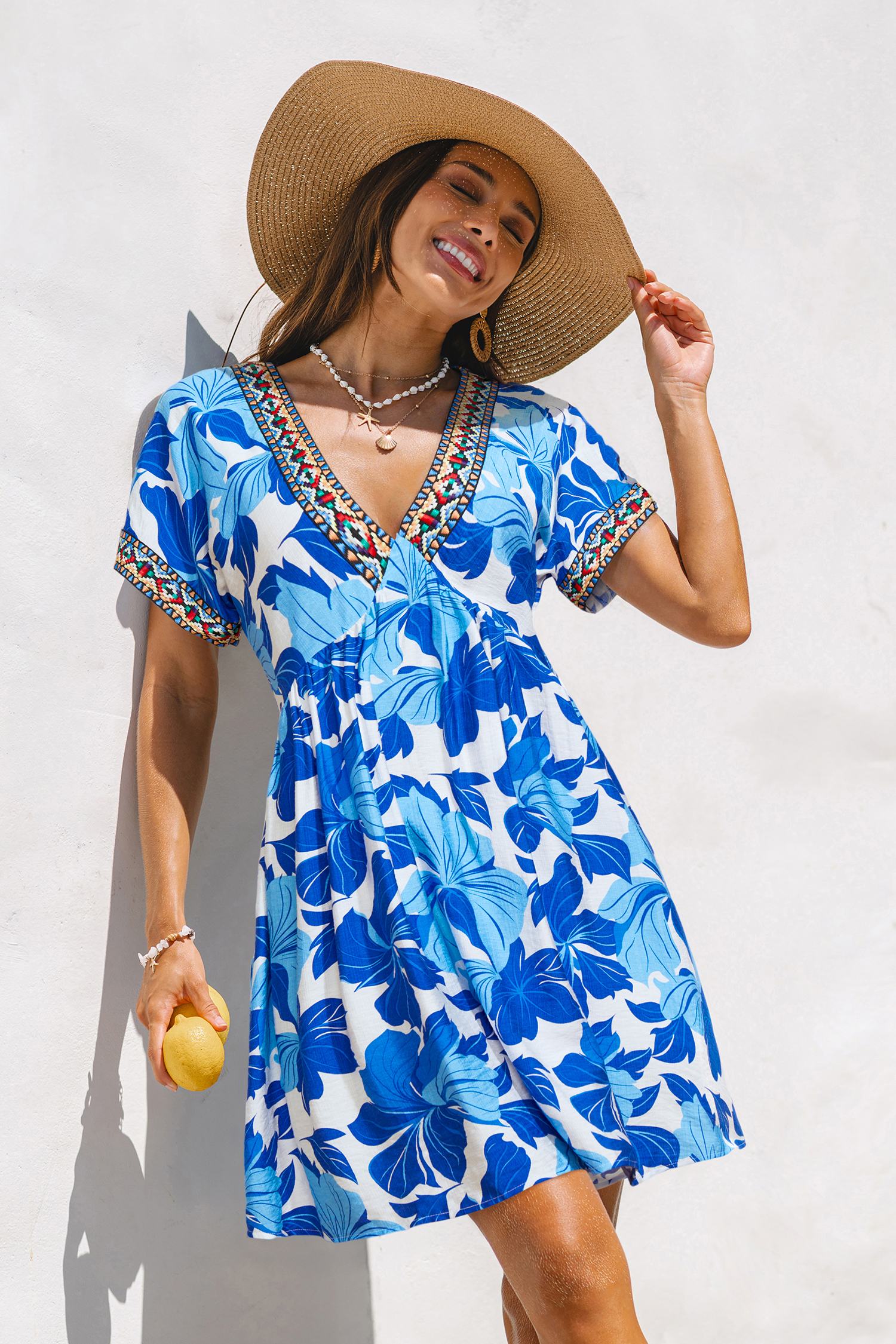 So Genuine Tropical Mini Dress