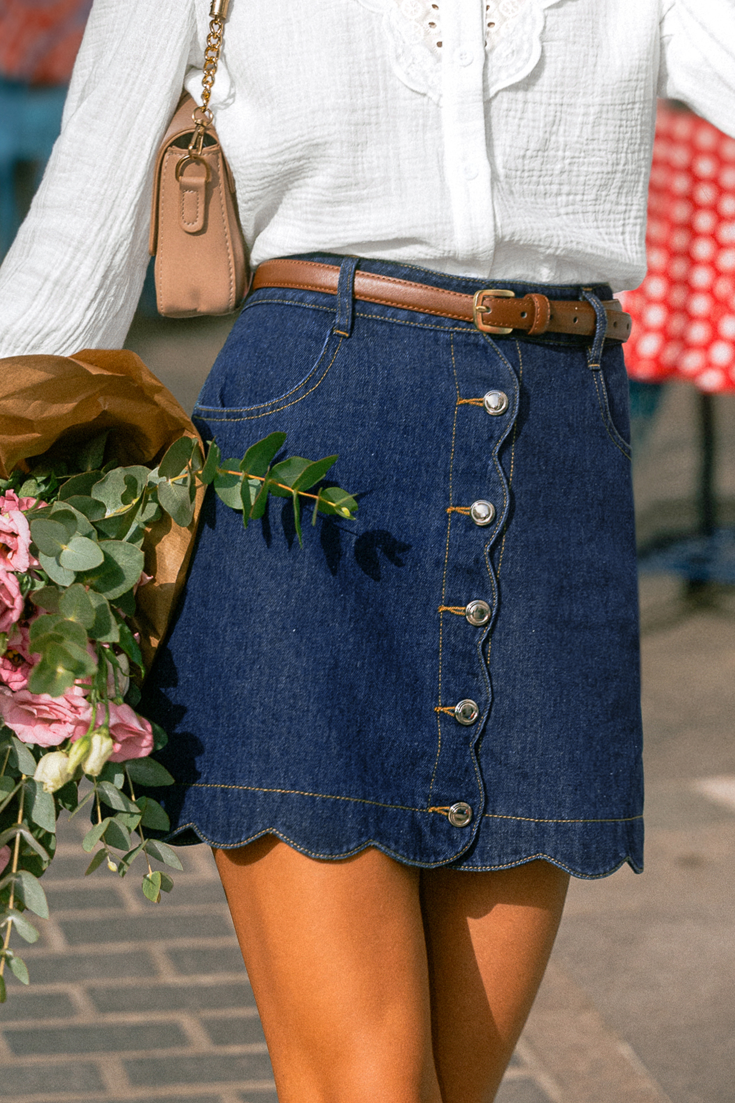 Round & Round Blue Mini Skirt