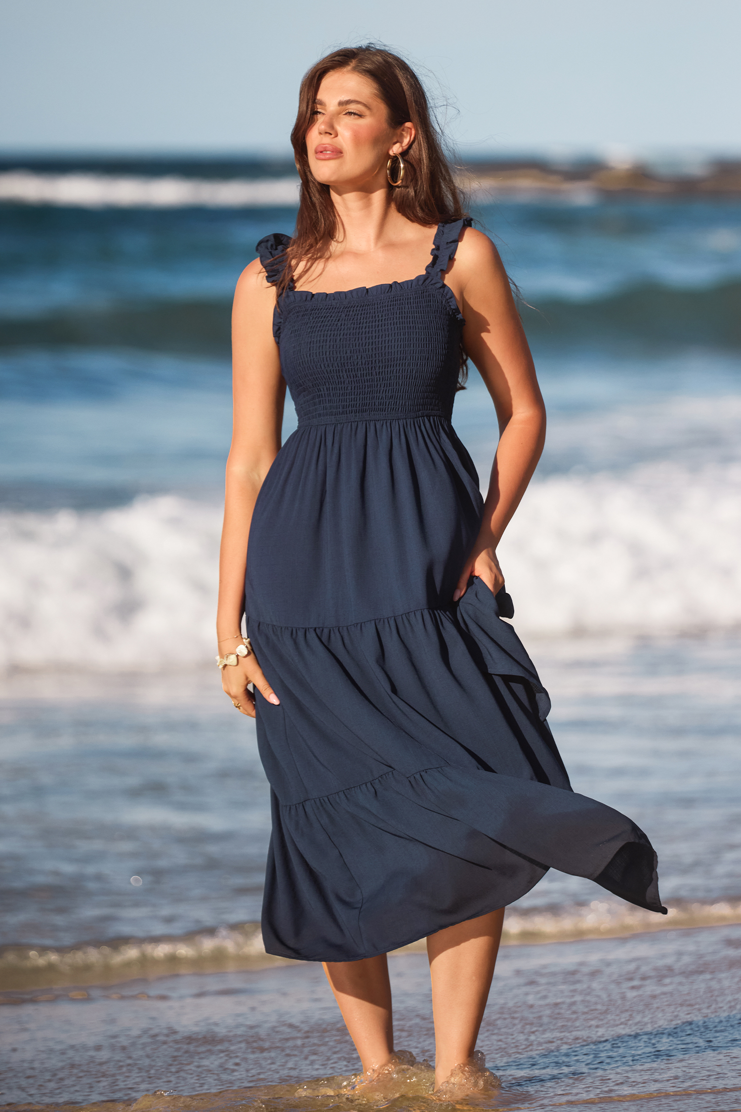 Bonus Points Blue Maxi Dress