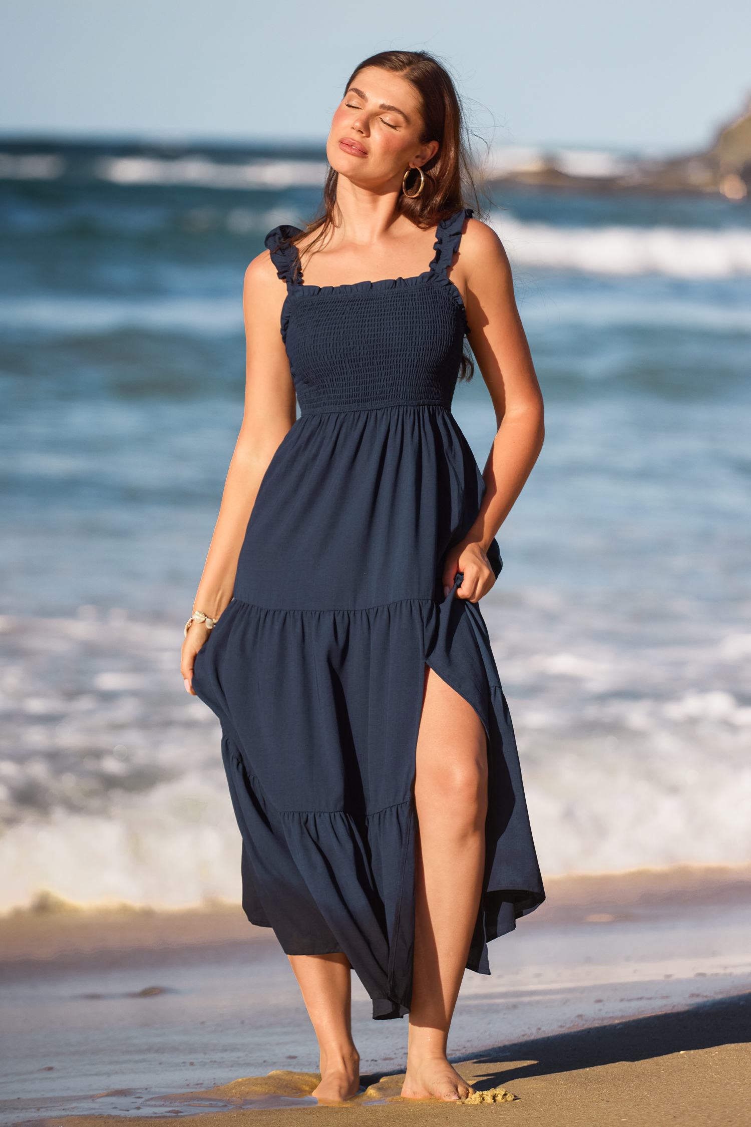Bonus Points Blue Maxi Dress