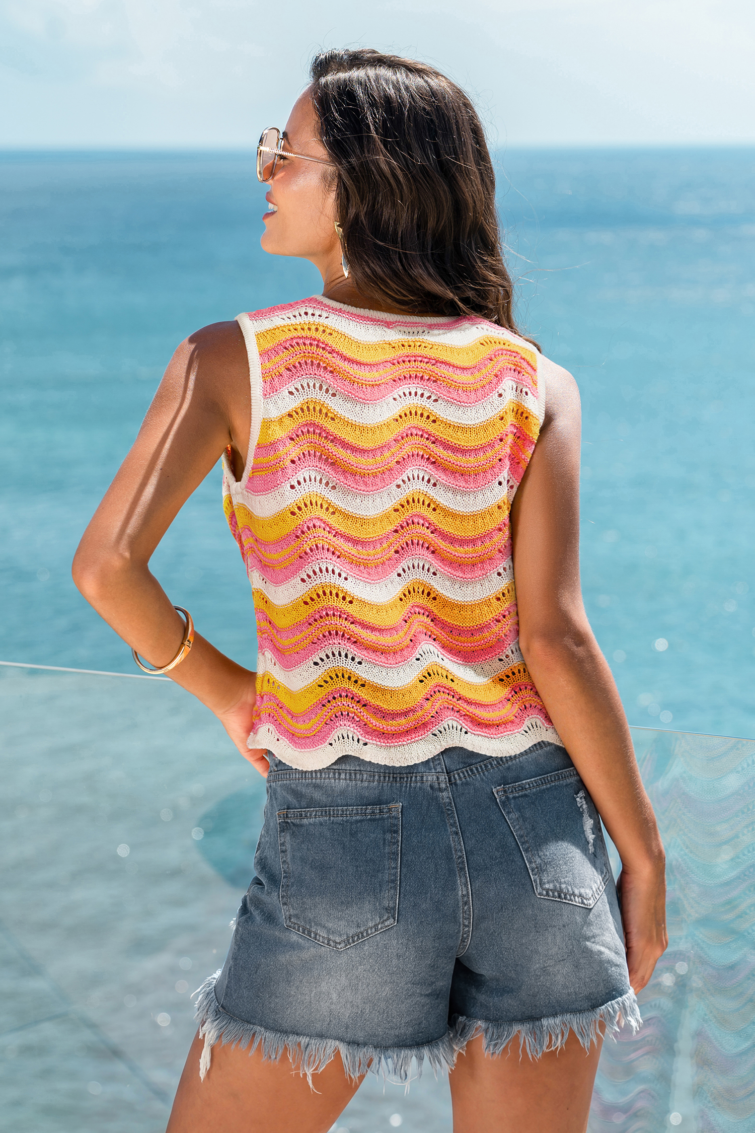 Ride the Wave Striped Cover-Up Top