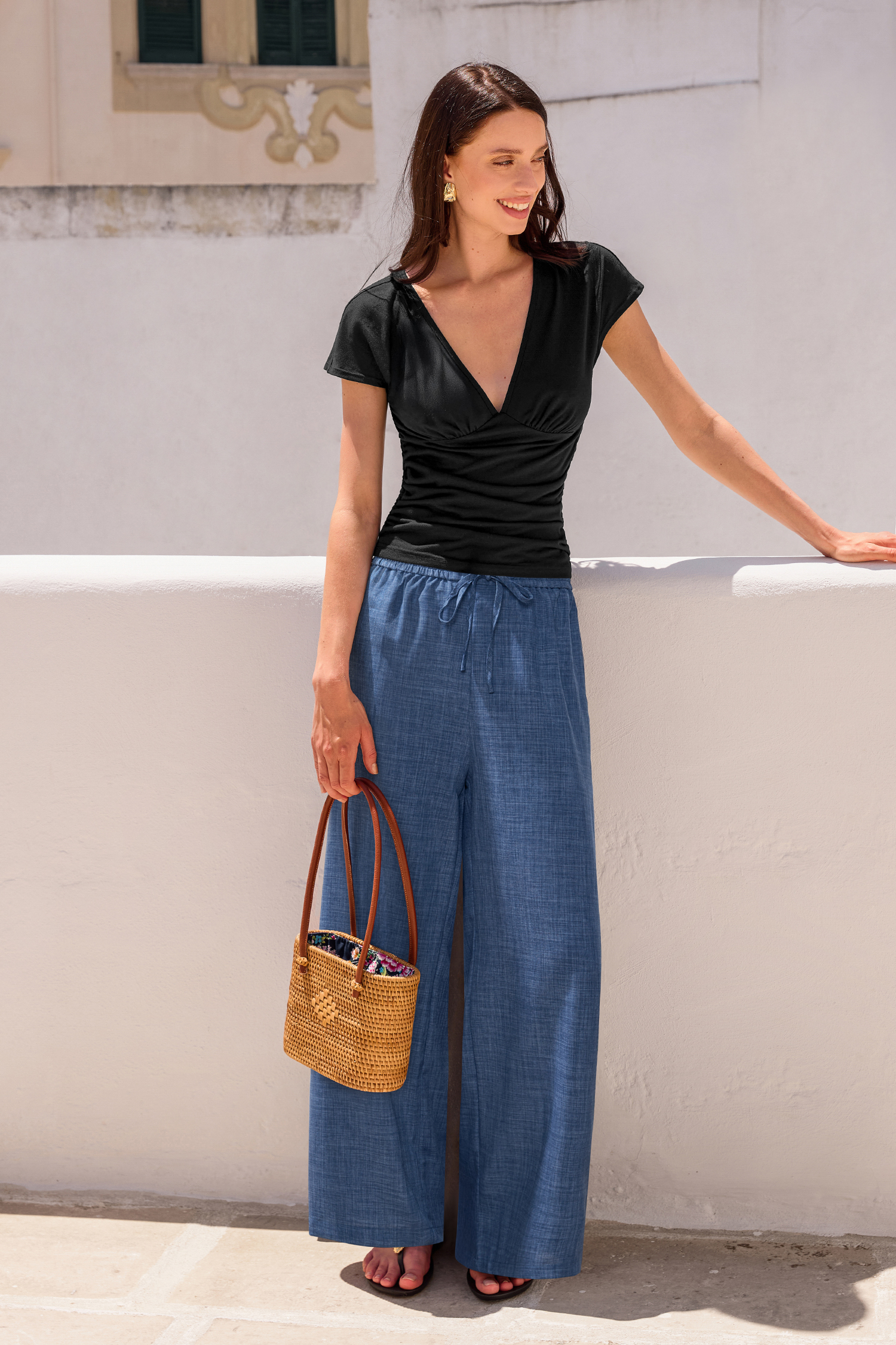 Overdreven blauwe broek