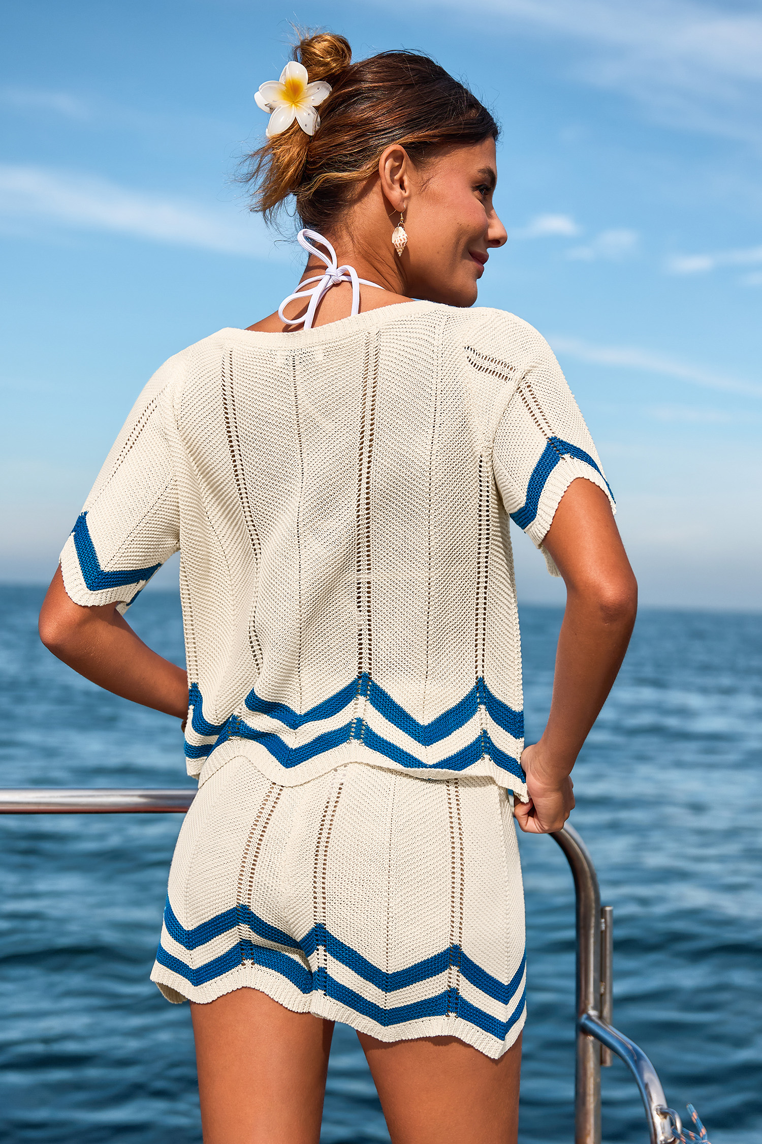 Top copricostume a chevron 