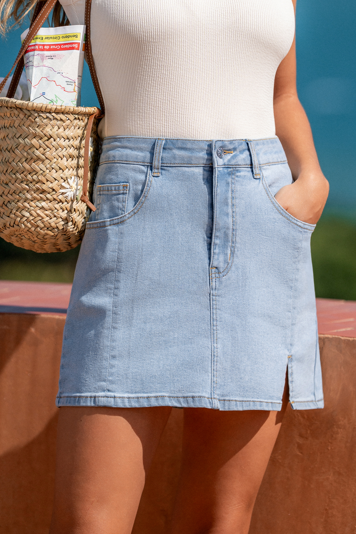 Cover Story Denim Mini Skirt