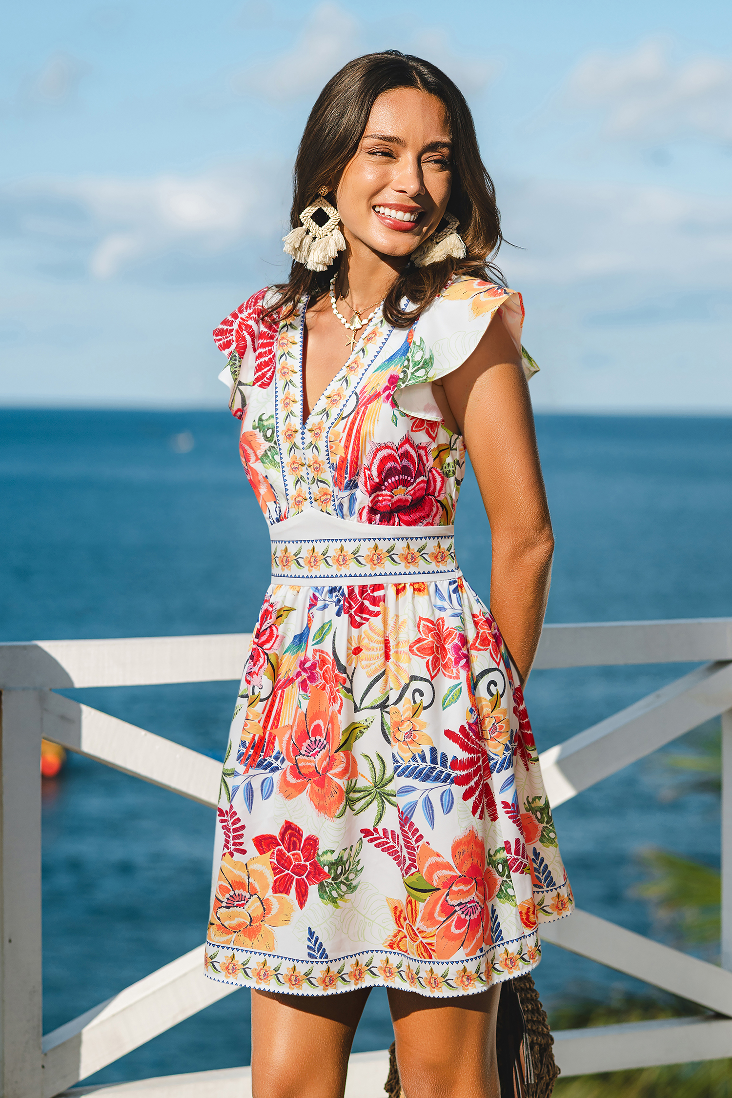 Take the Long Way Tropical Mini Dress