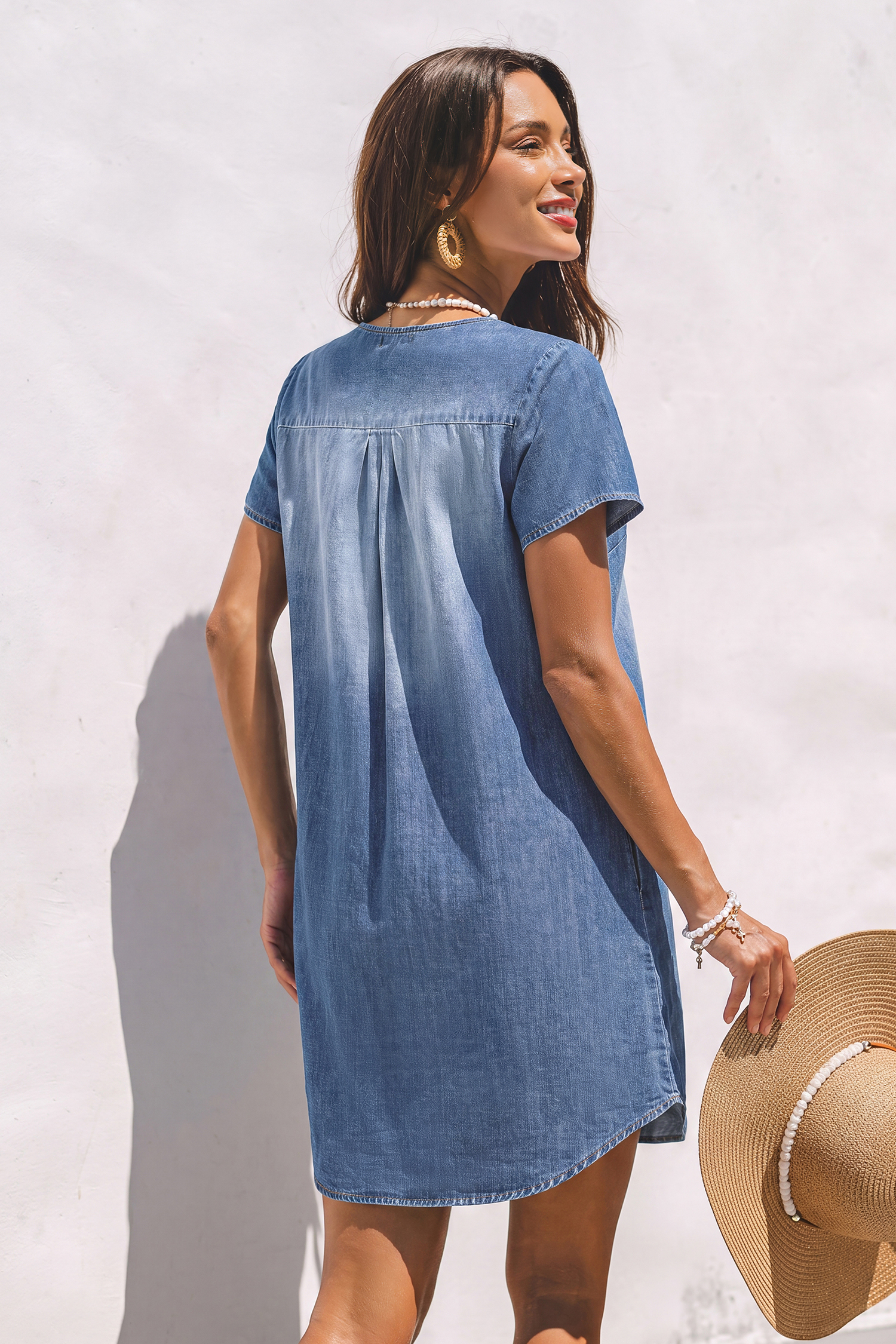 Abito corto in denim 