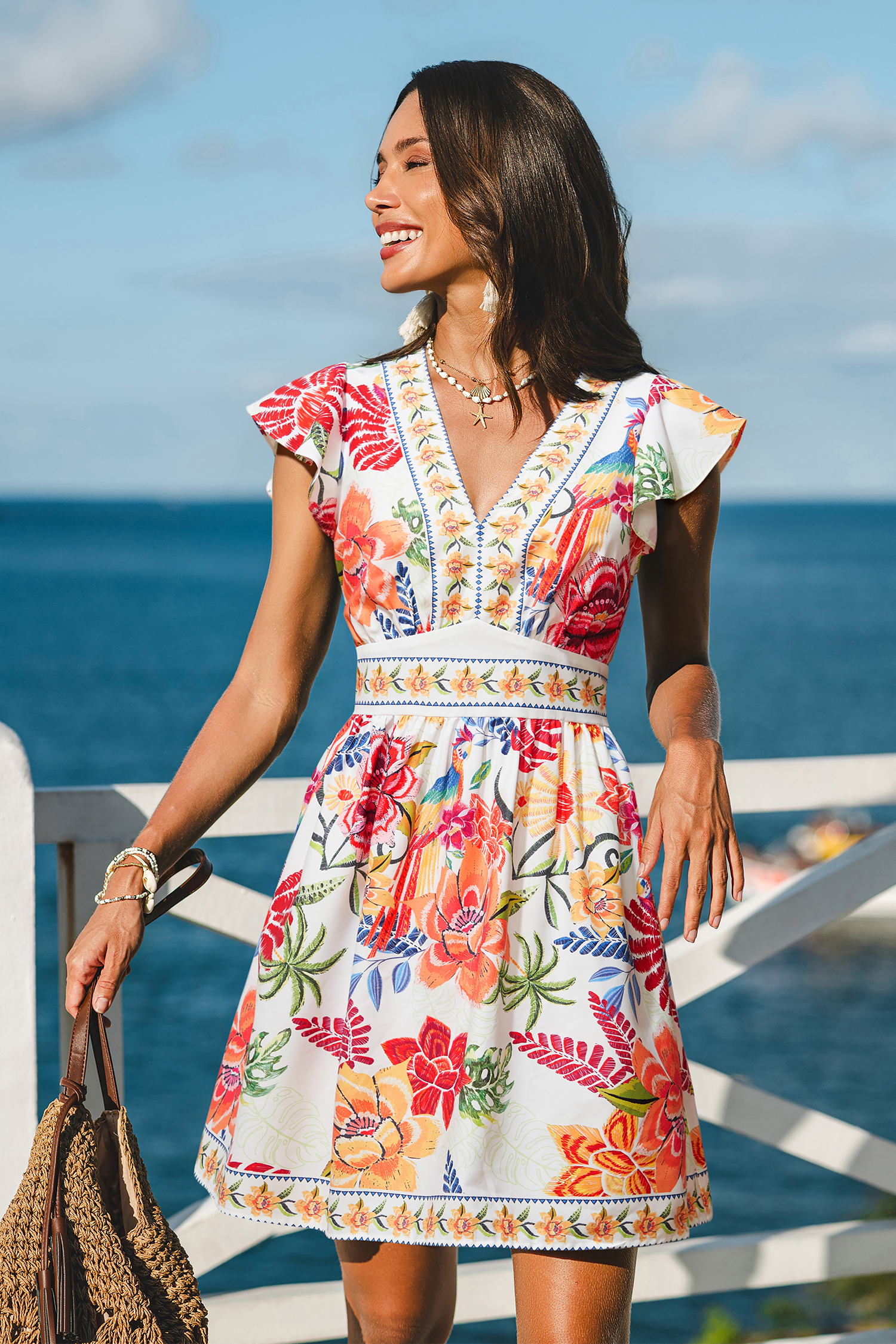 Take the Long Way Tropical Mini Dress