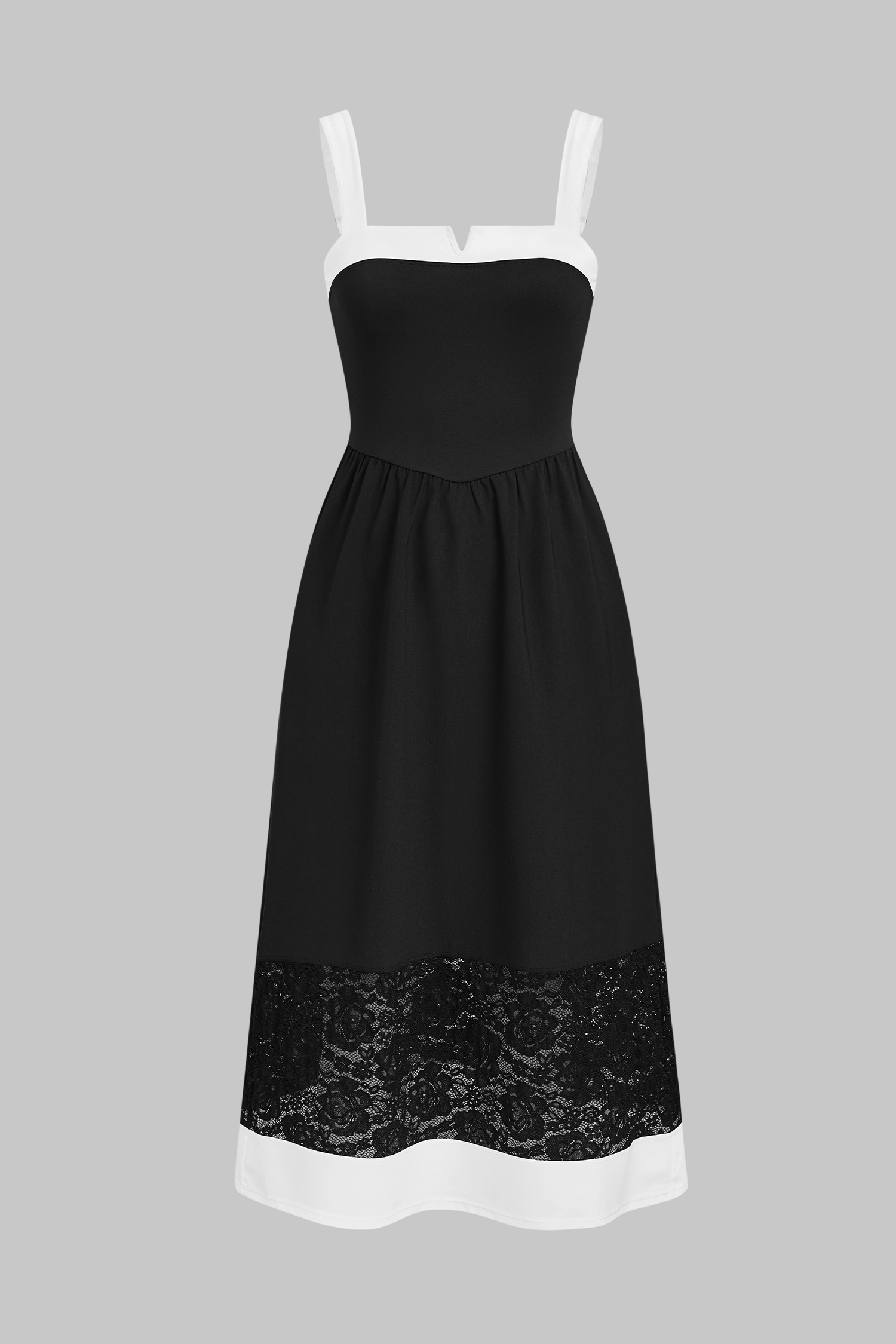 Robe midi colorblock à col cranté et gaine intégrée