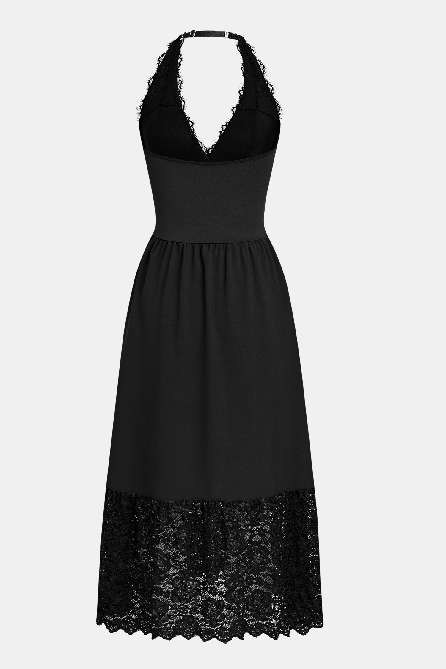 Somewhere Fancy Black Midi Dress