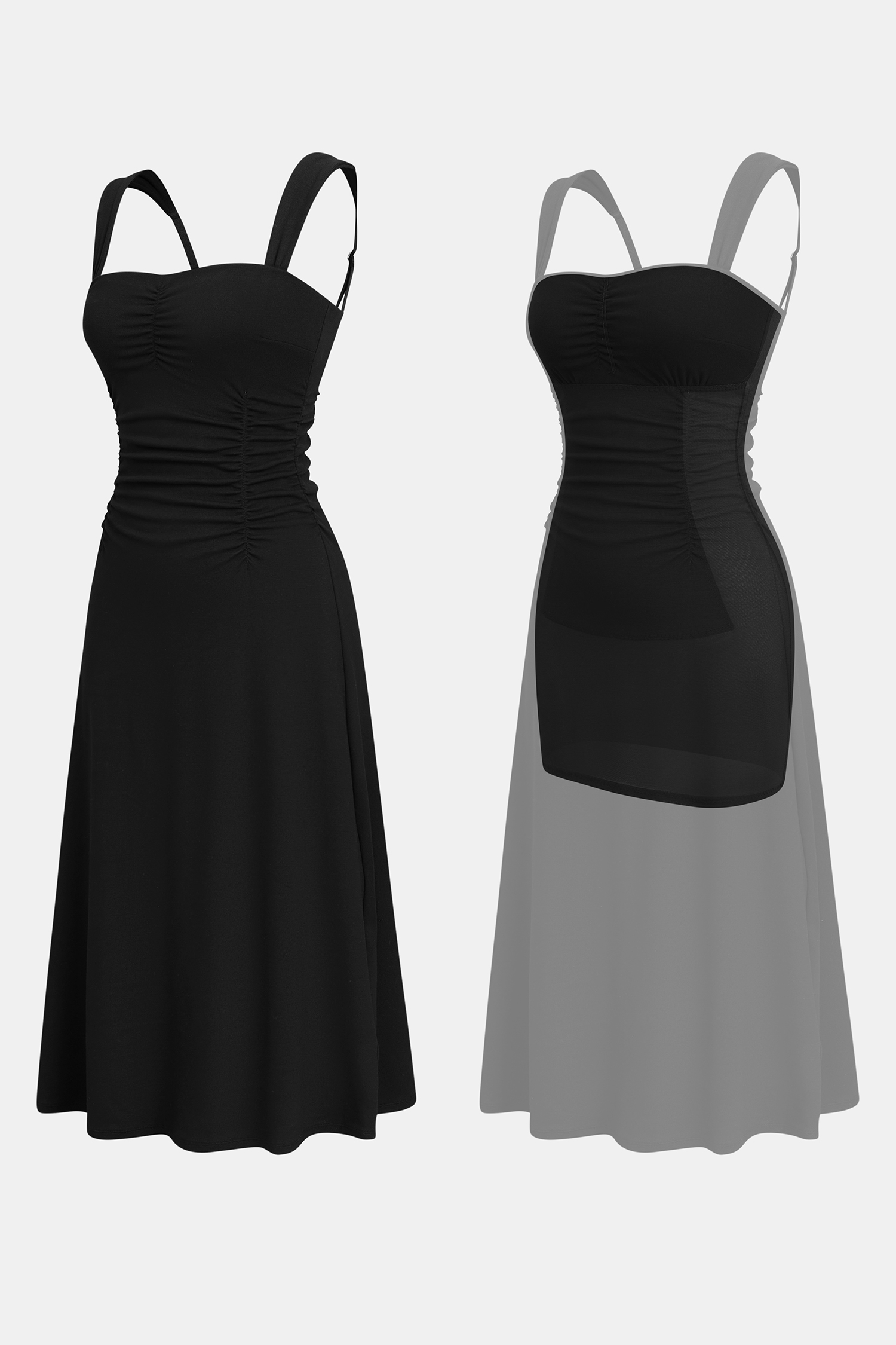 Well Dressed Black Midi Dress