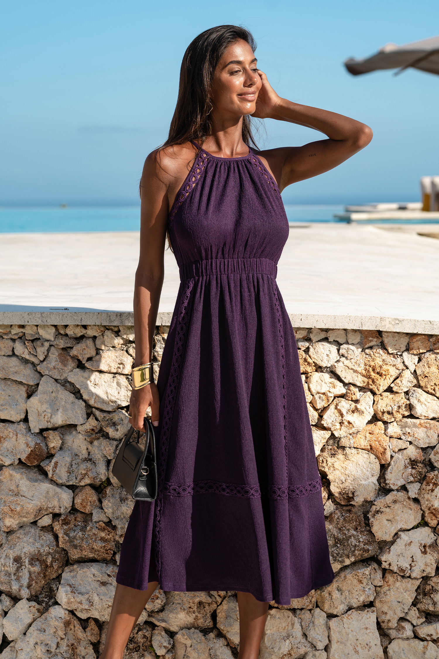 Easy Elegance Purple Midi Dress