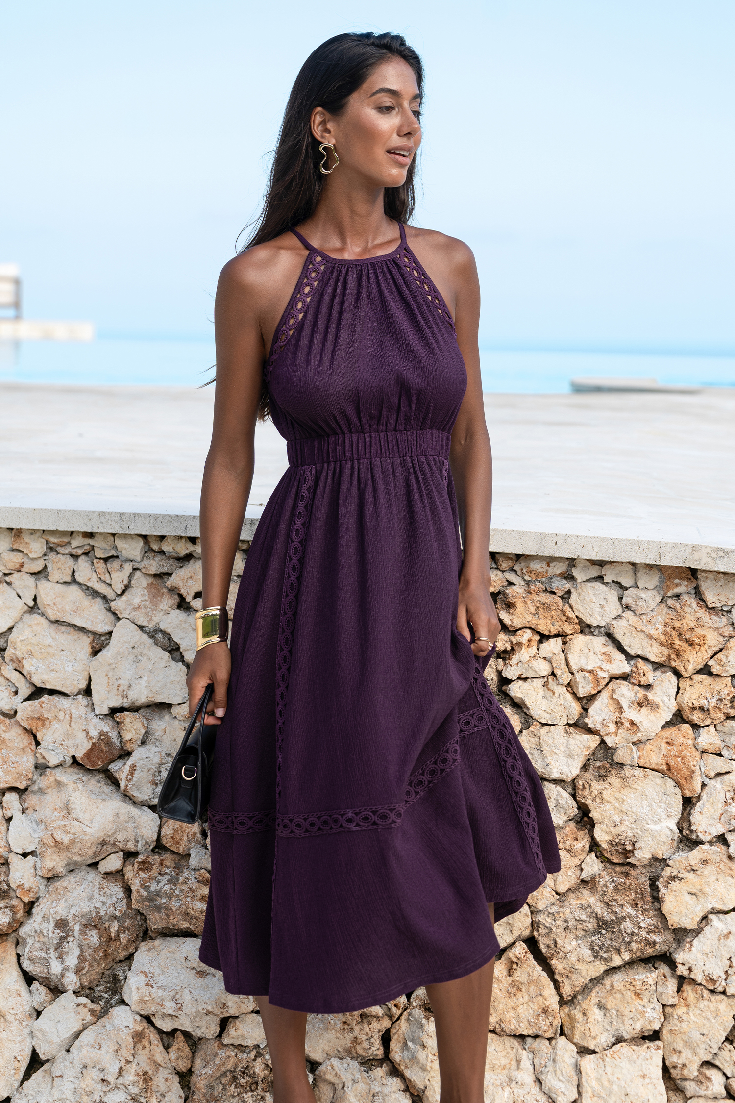 Easy Elegance Purple Midi Dress
